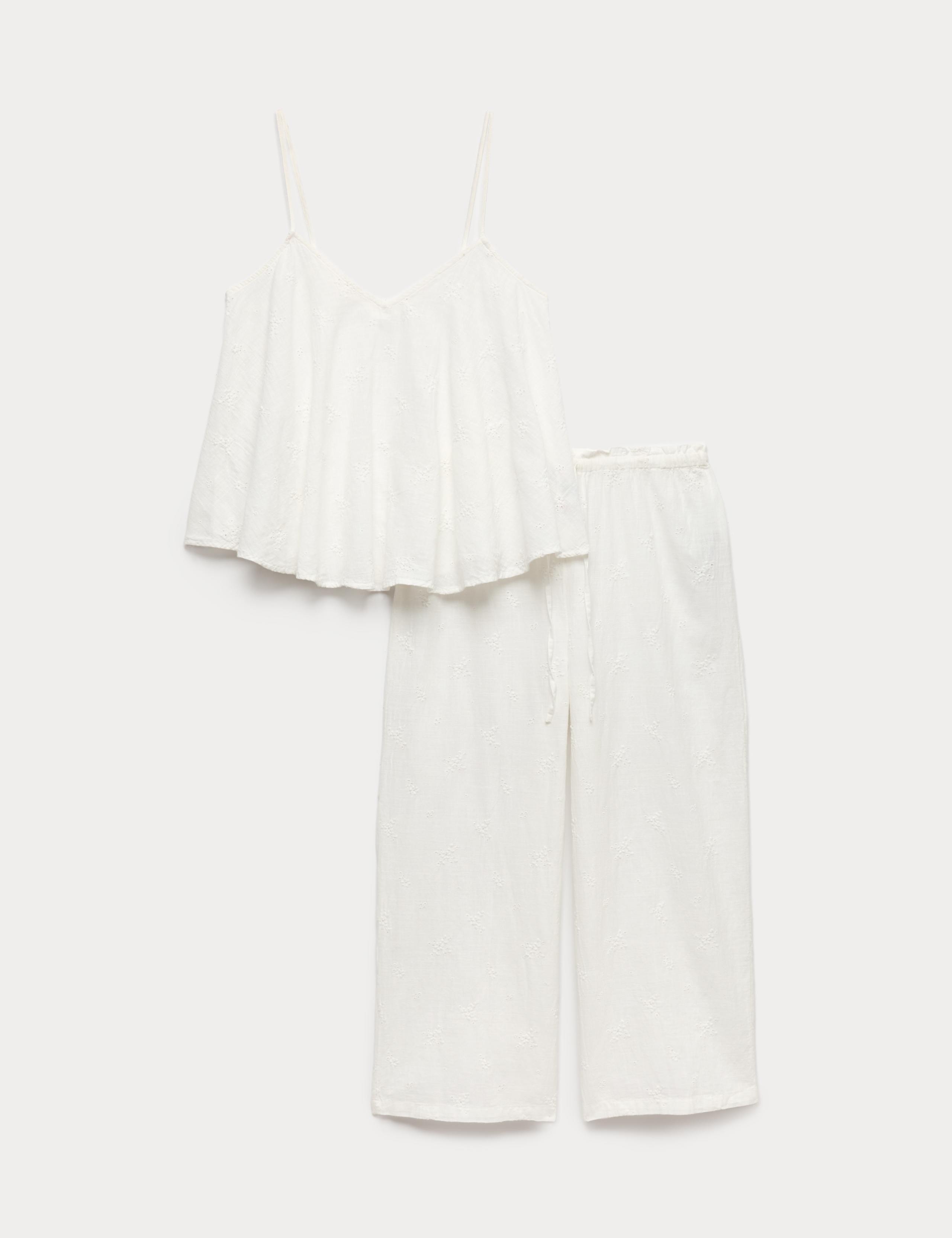 Voile Embroidered Cropped Cami Pyjama Set 2 of 6