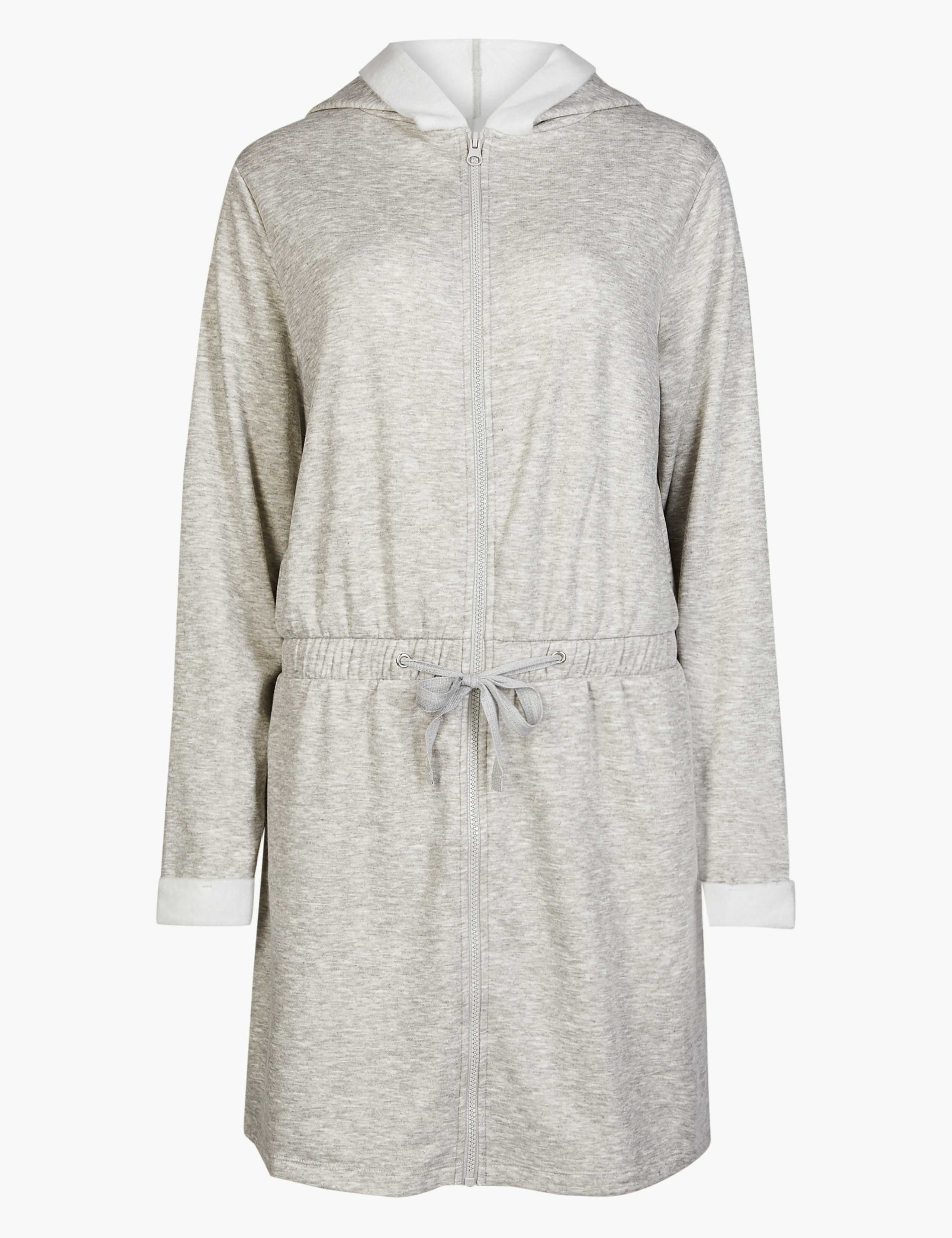 Fleece-lined Zip-up Short Dressing Gown  2 of 4
