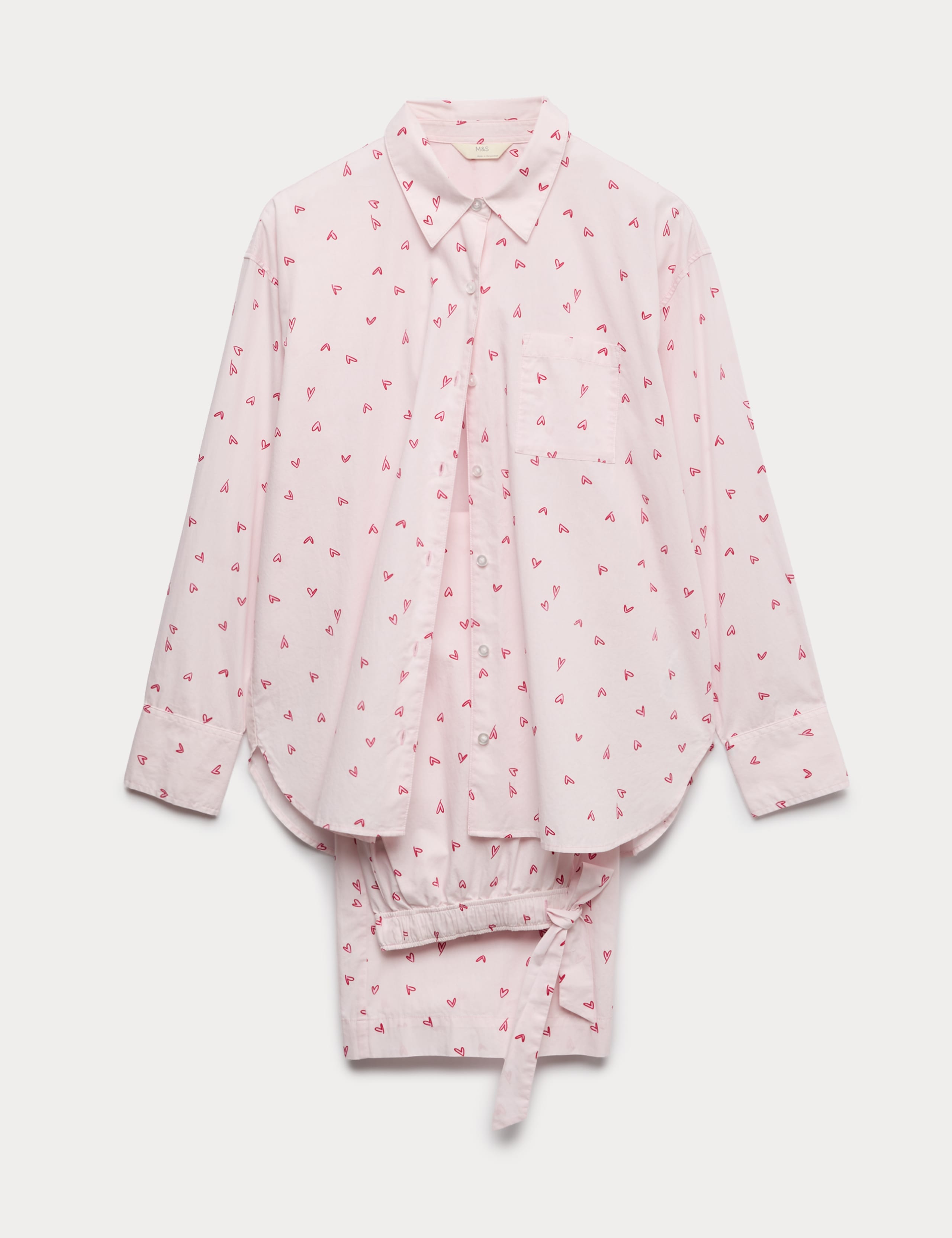 Pure Cotton Heart Print Pyjama Set 2 of 4
