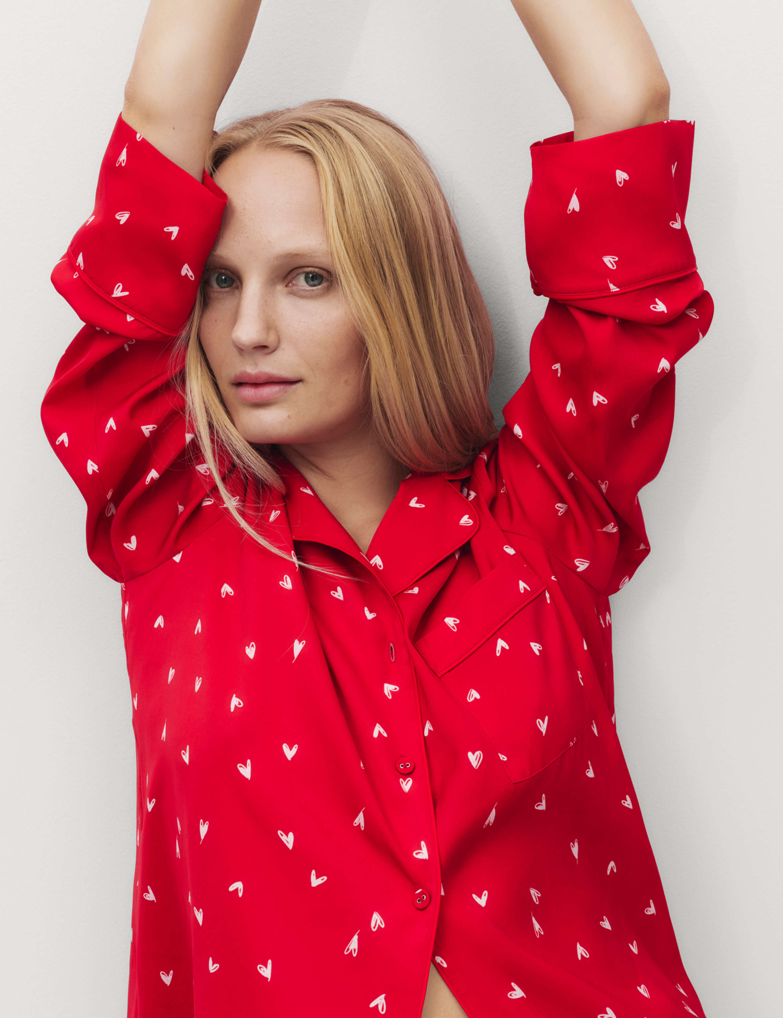 Dream Satin™ Heart Print Revere Shortie Set 3 of 4