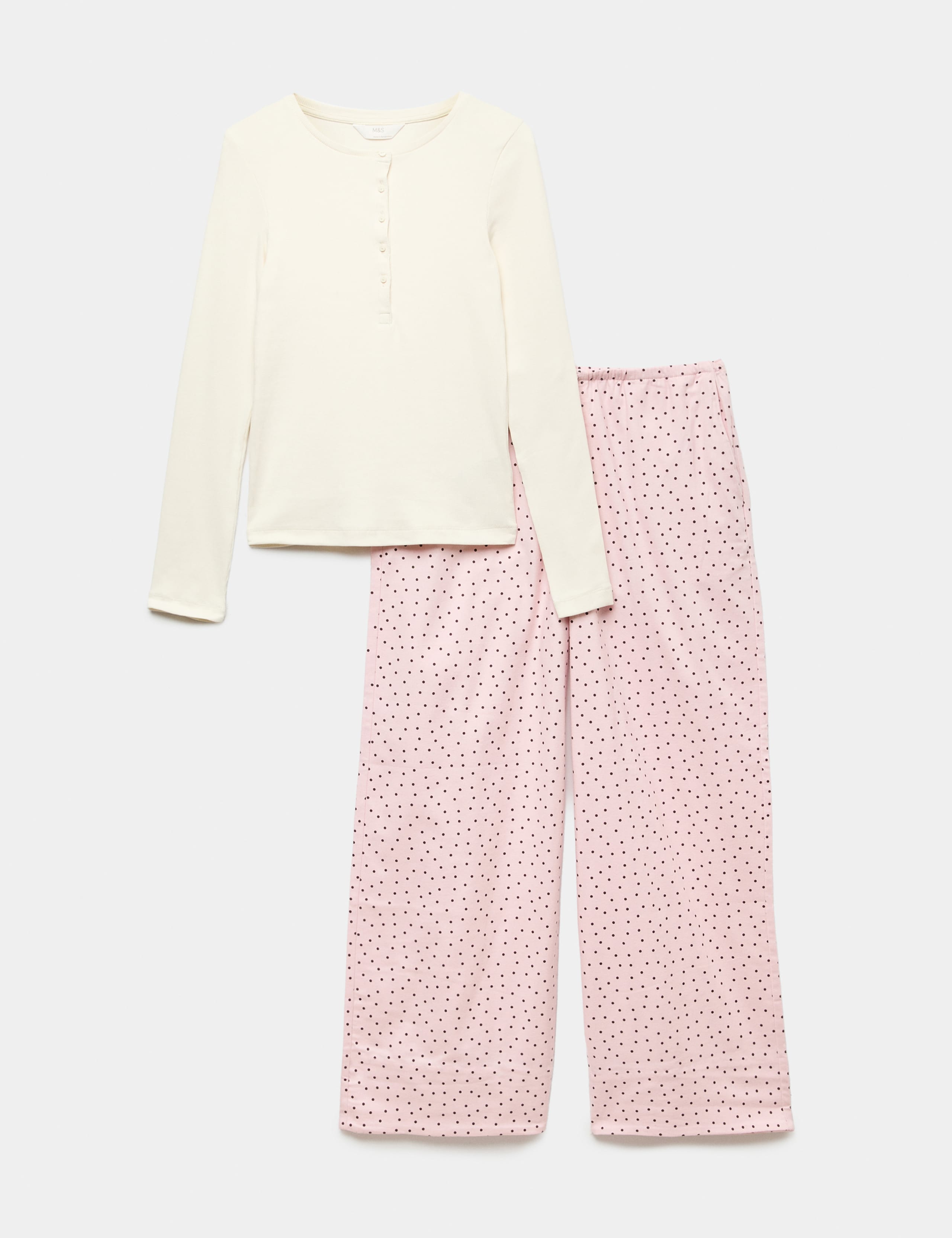 Cotton Rich Polka Dot Henley Pyjama Set 2 of 5
