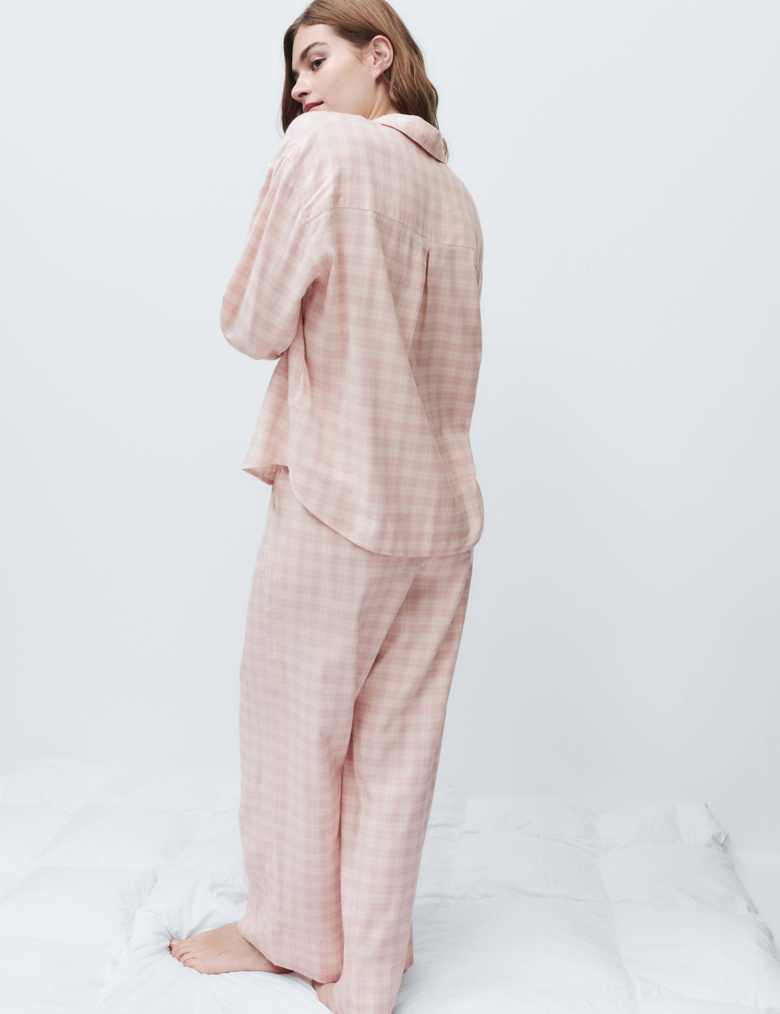 Brushed Cotton Blend Checked Pyjama Set 4 of 6