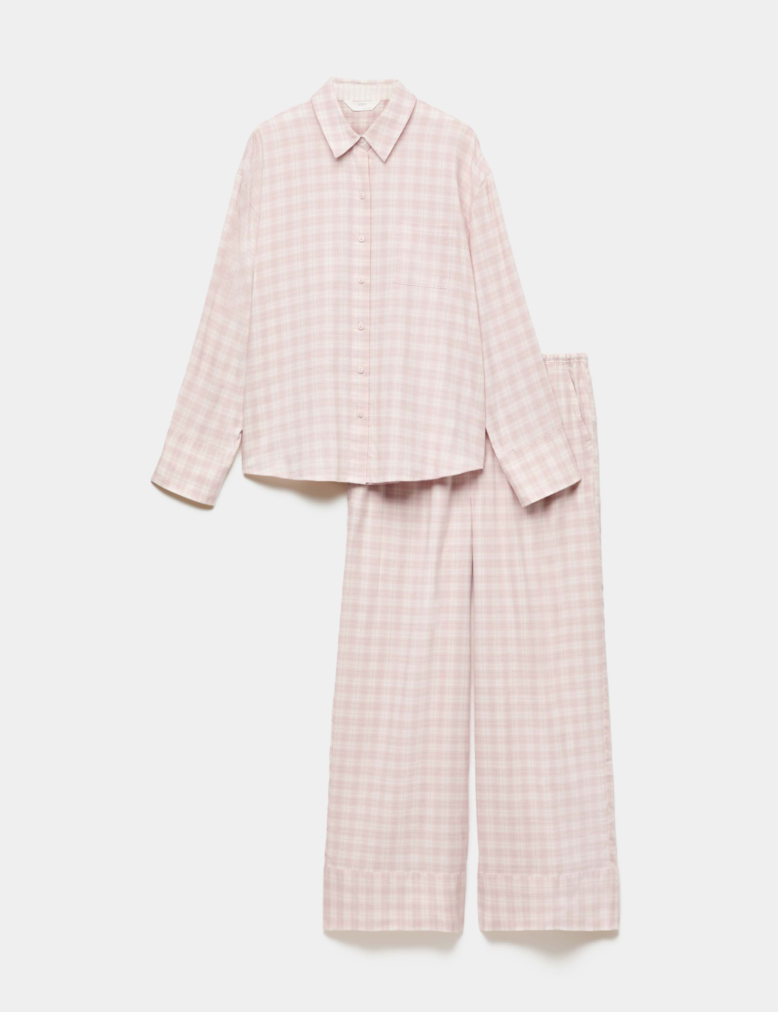 Brushed Cotton Blend Checked Pyjama Set 2 of 6