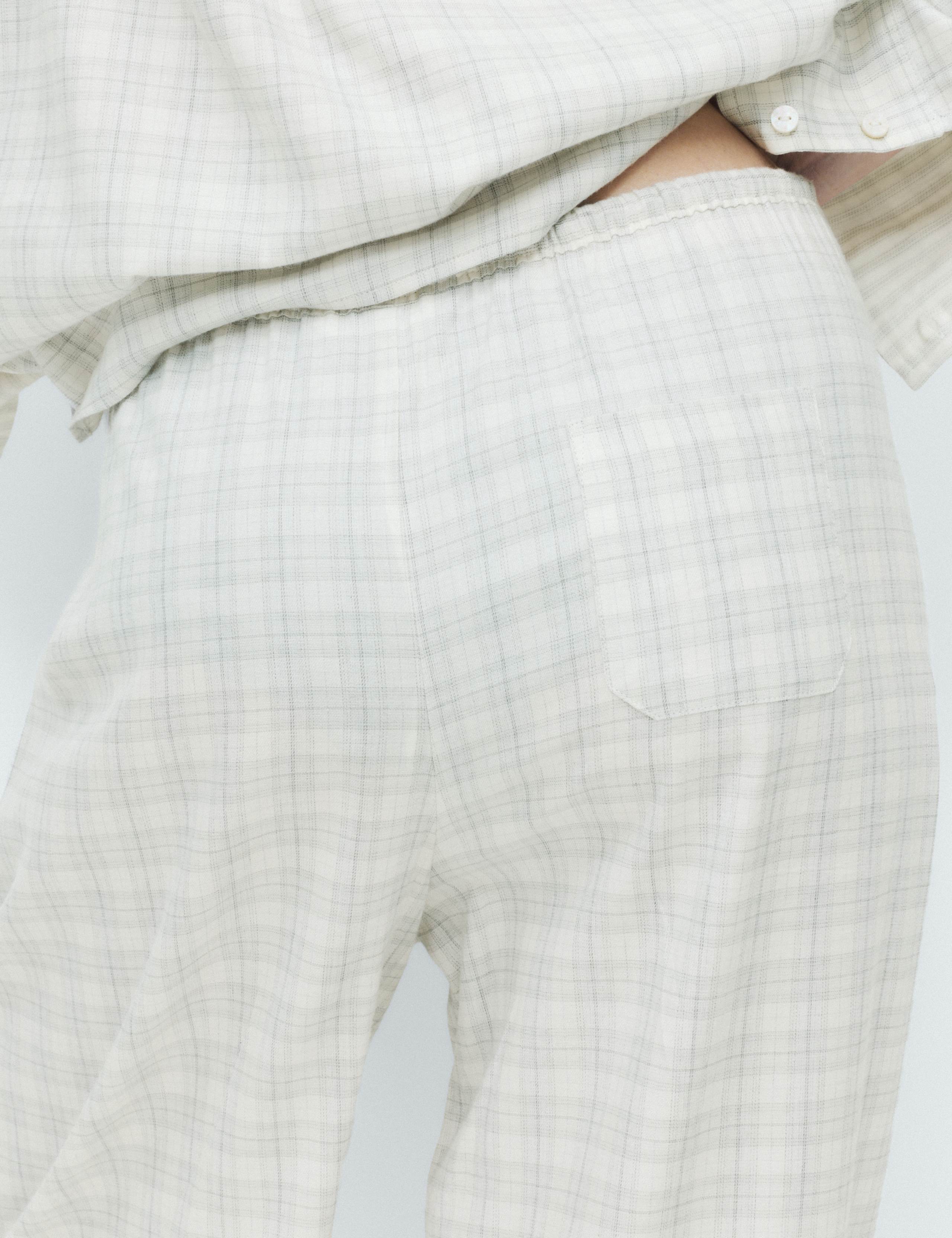 Brushed Cotton Blend Checked Pyjama Set 4 of 6