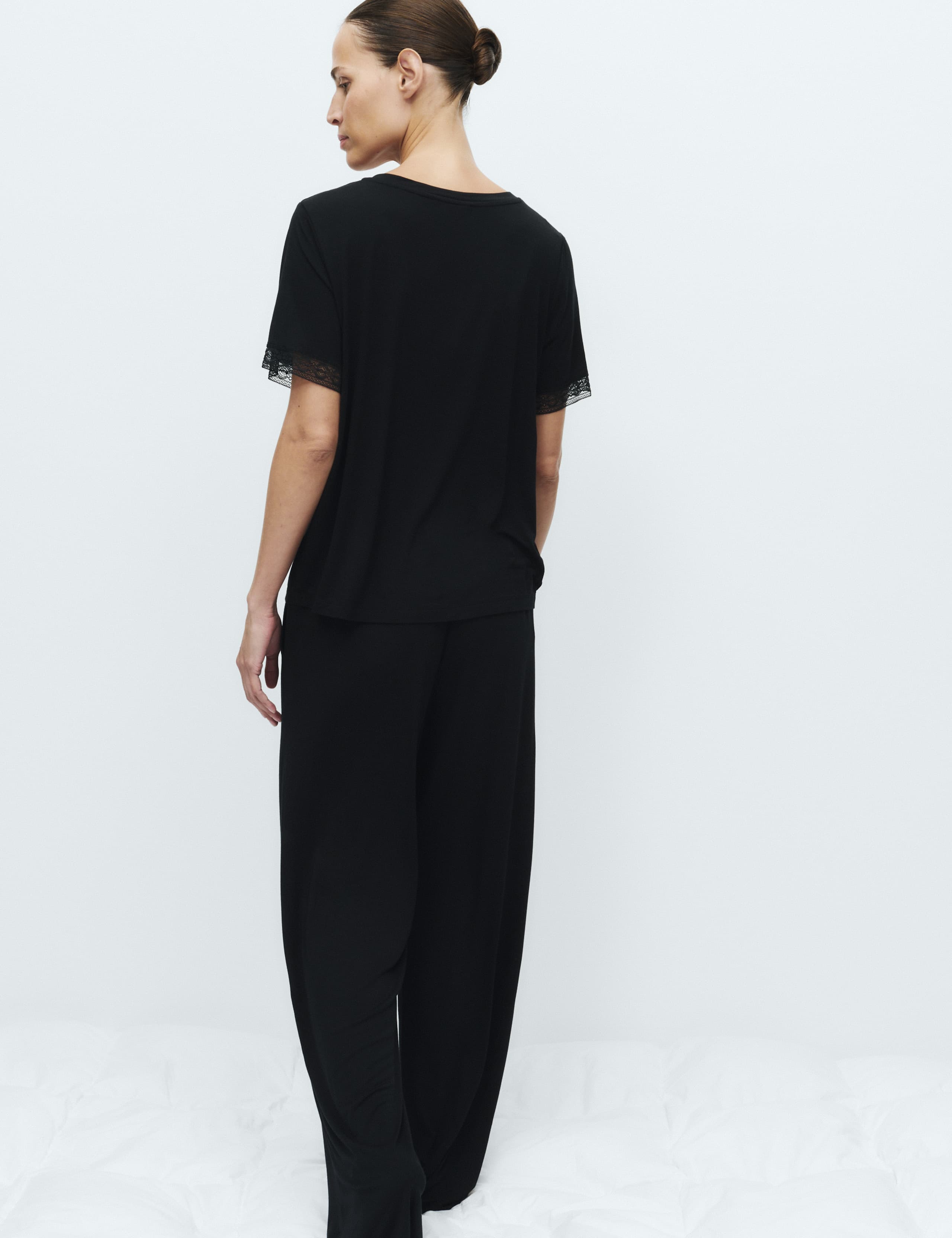 Lace Trim Wide Leg Pyjama Set 4 of 5