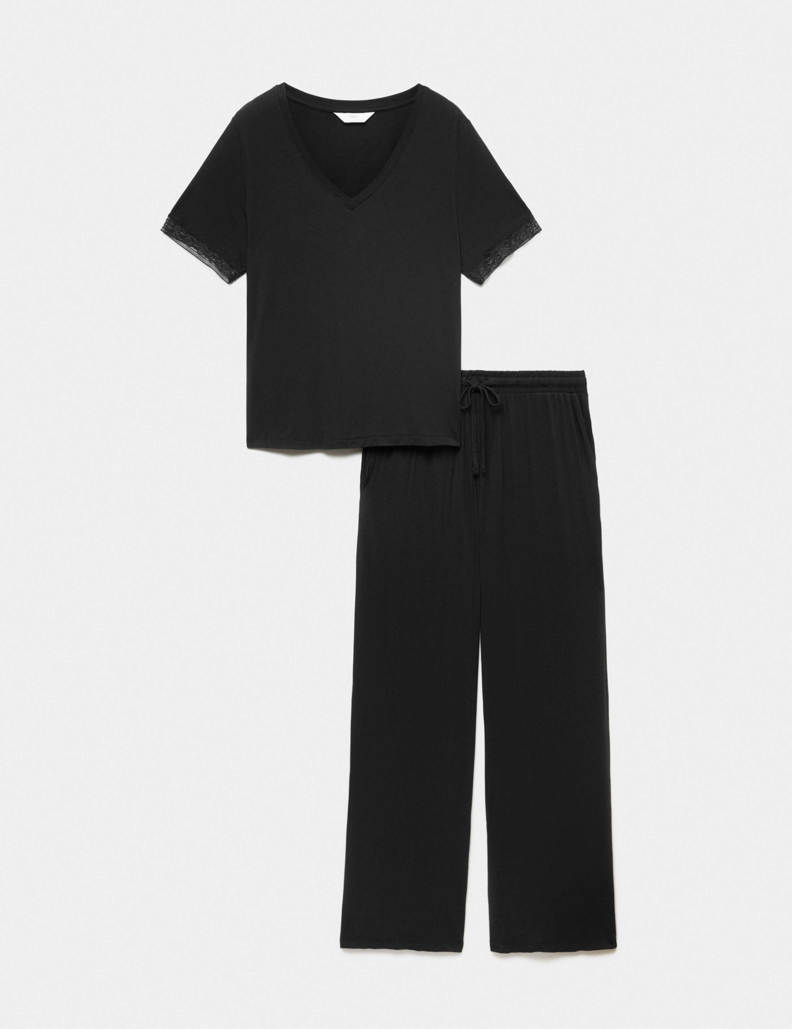 Lace Trim Wide Leg Pyjama Set 2 of 5
