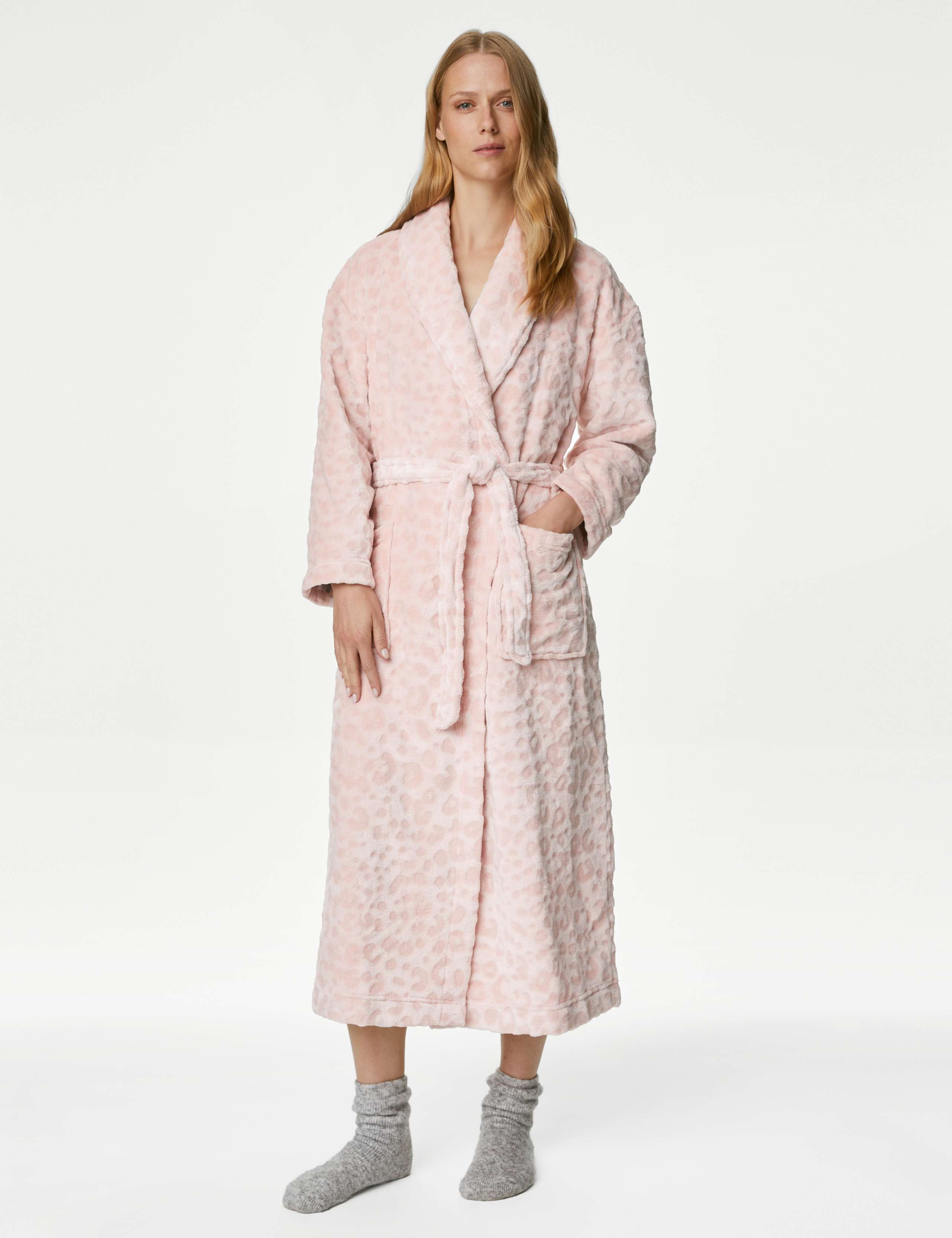 Fleece Leopard Print Long Dressing Gown 3 of 6