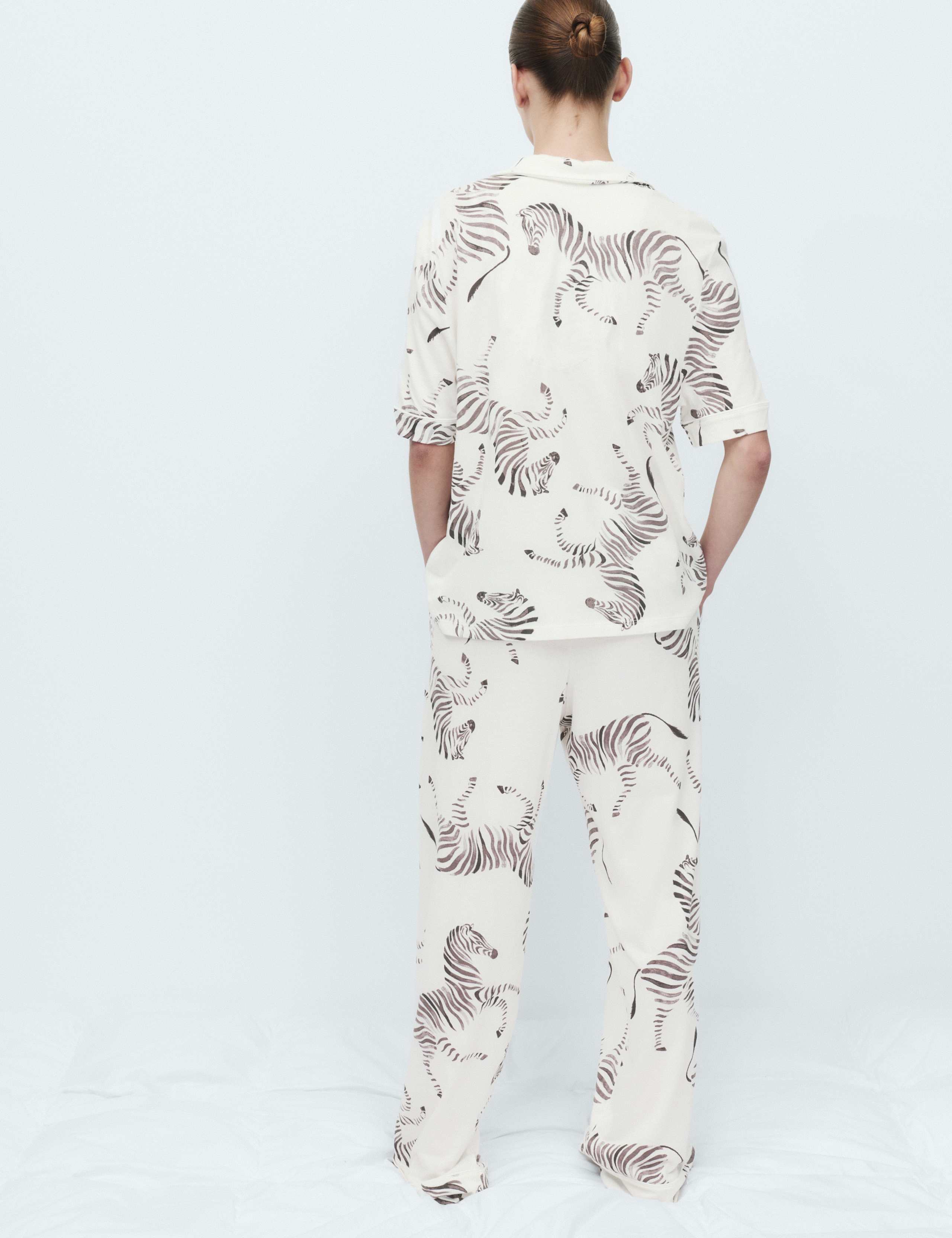 Cotton Modal Printed Revere Pyjama Set 4 of 6