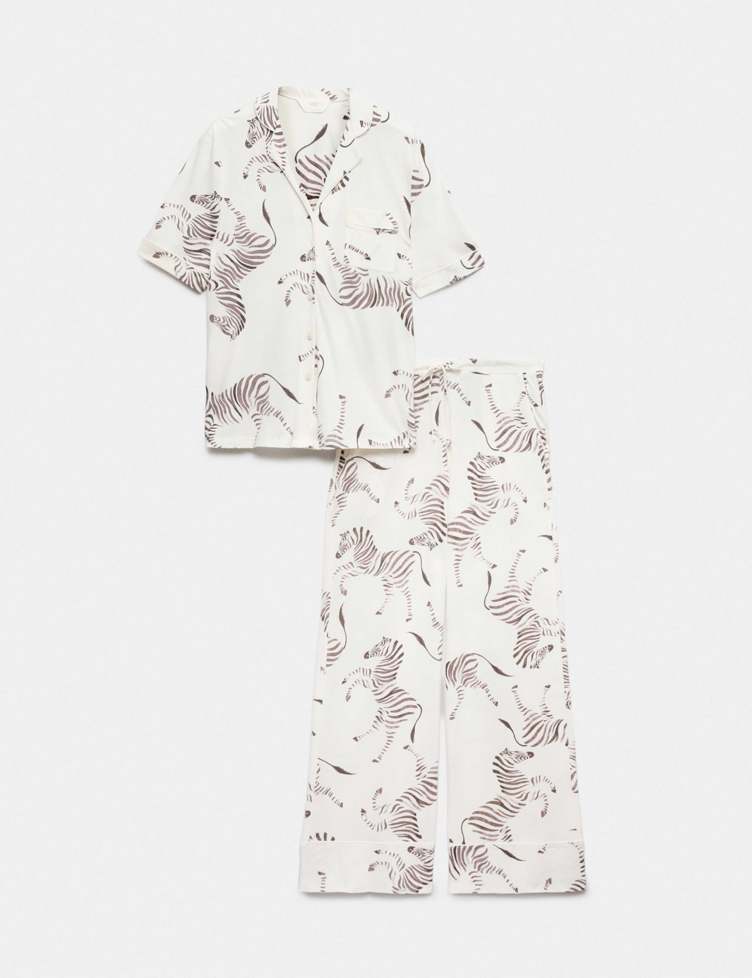 Cotton Modal Printed Revere Pyjama Set 1 of 1