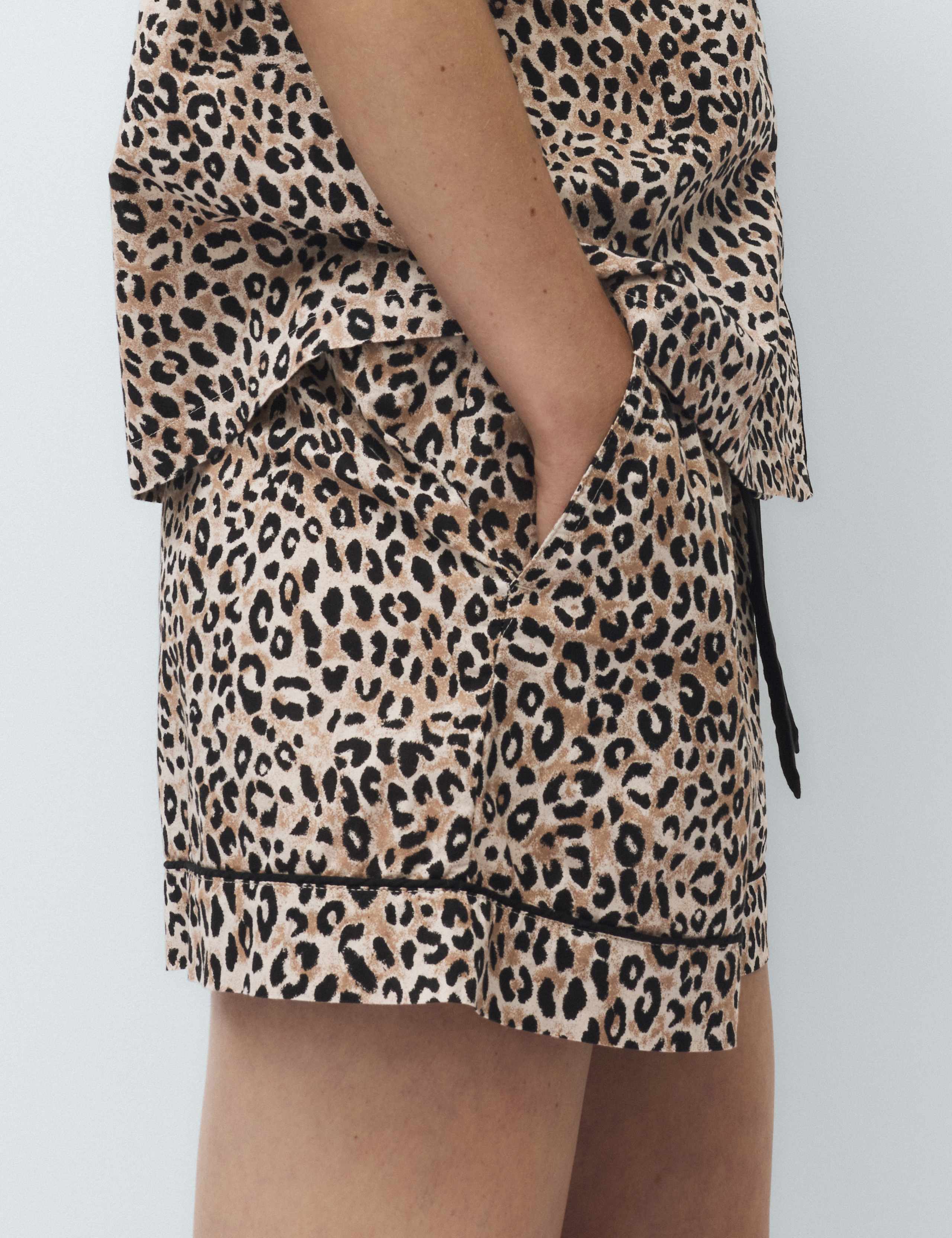 Pure Cotton Animal Print Short Sleeve Pyjama Set 3 of 6