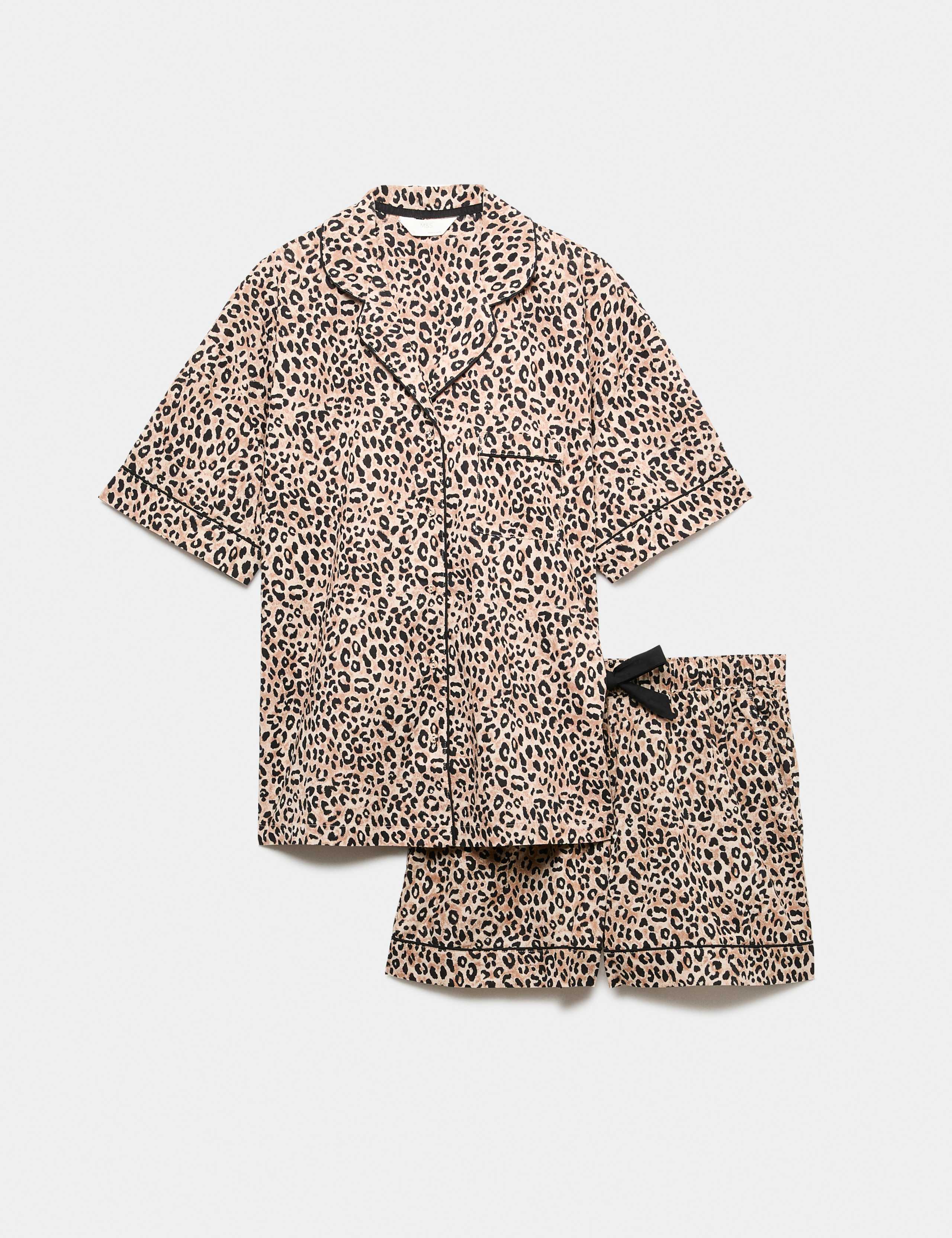 Pure Cotton Animal Print Short Sleeve Pyjama Set 2 of 6