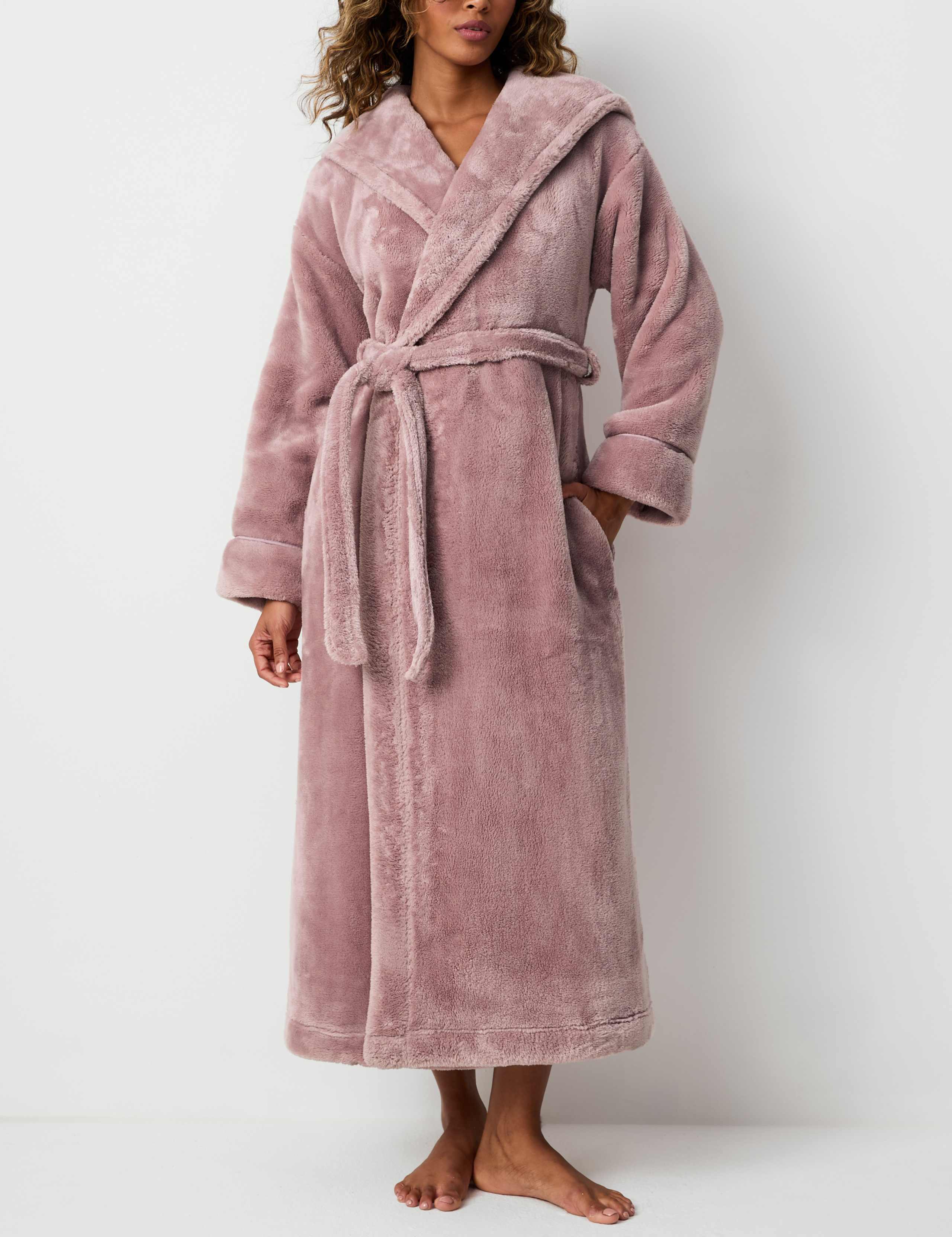 Fleece Hooded Dressing Gown 3 of 6