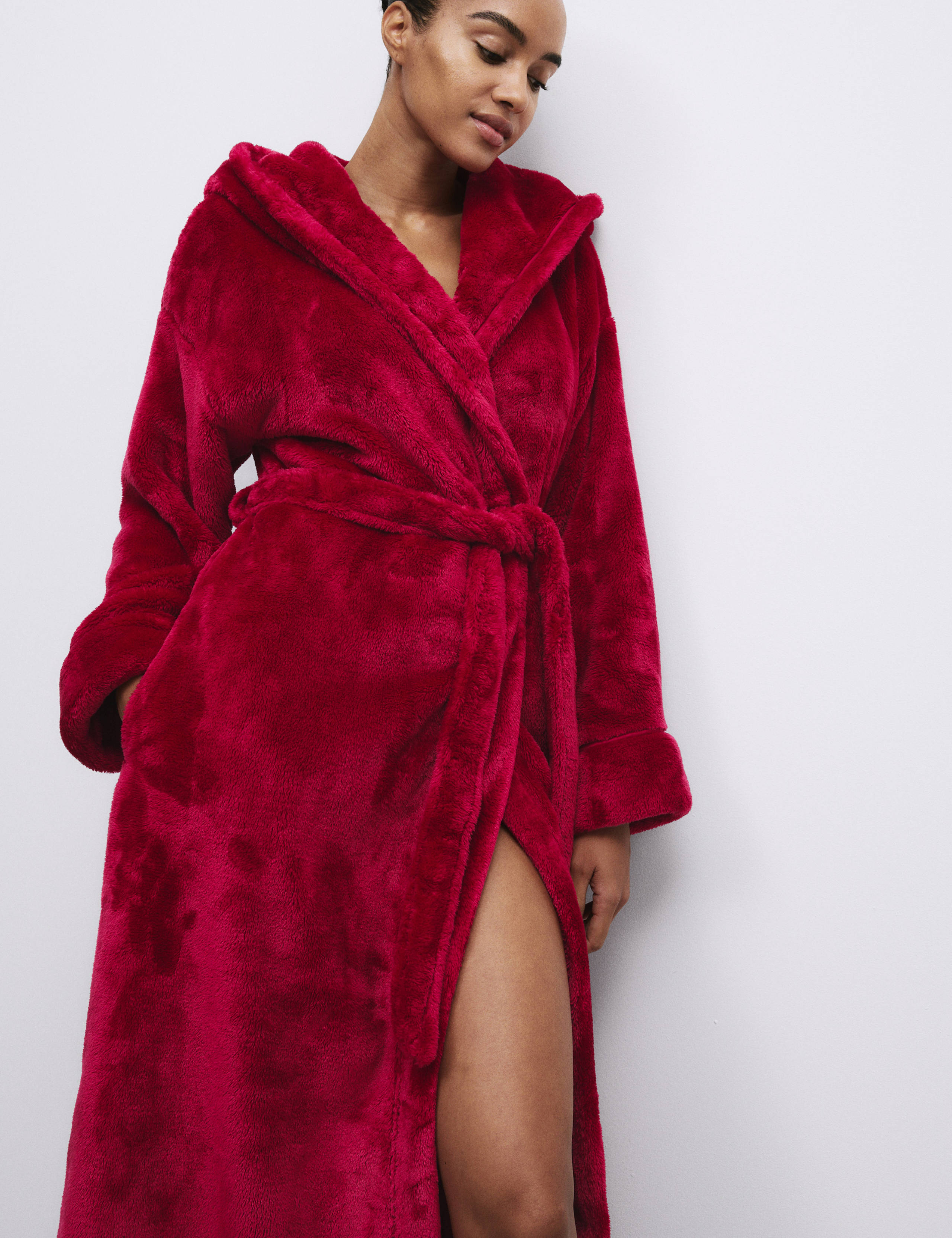 Fleece Hooded Dressing Gown 4 of 5