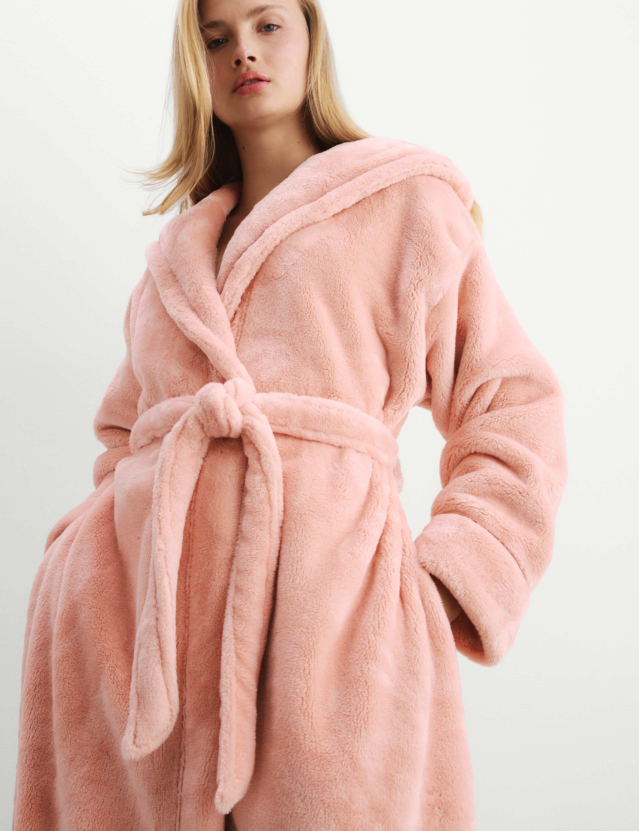 Fleece Hooded Dressing Gown 5 of 7