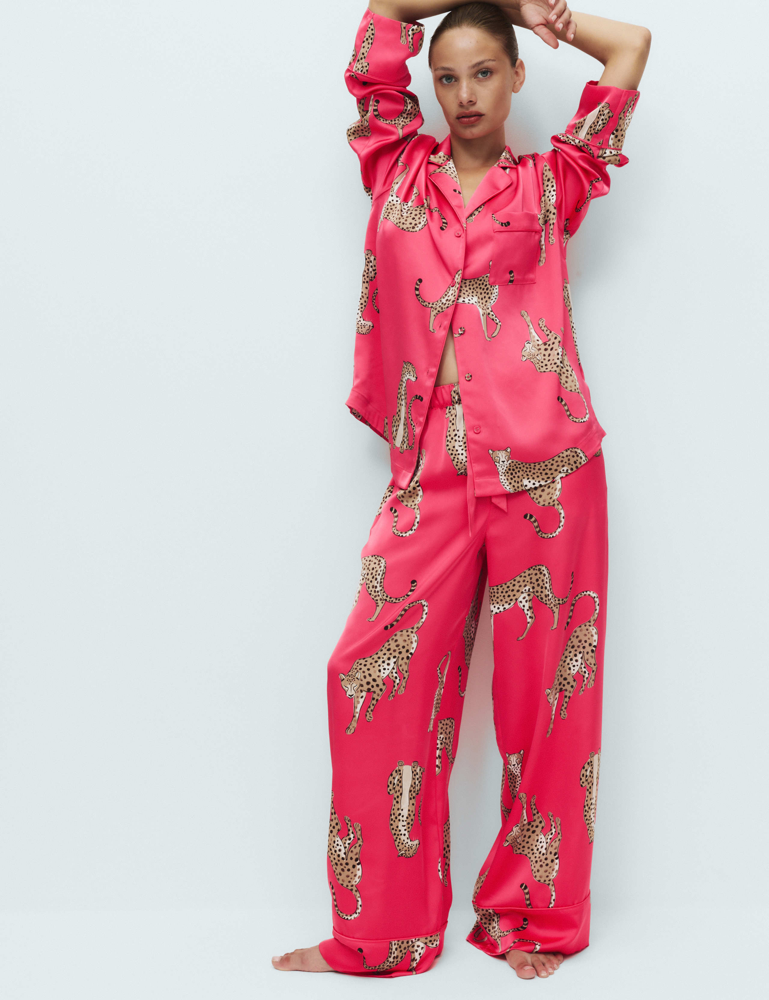 Dream Satin Animal Print Revere Pyjama Set 3 of 6