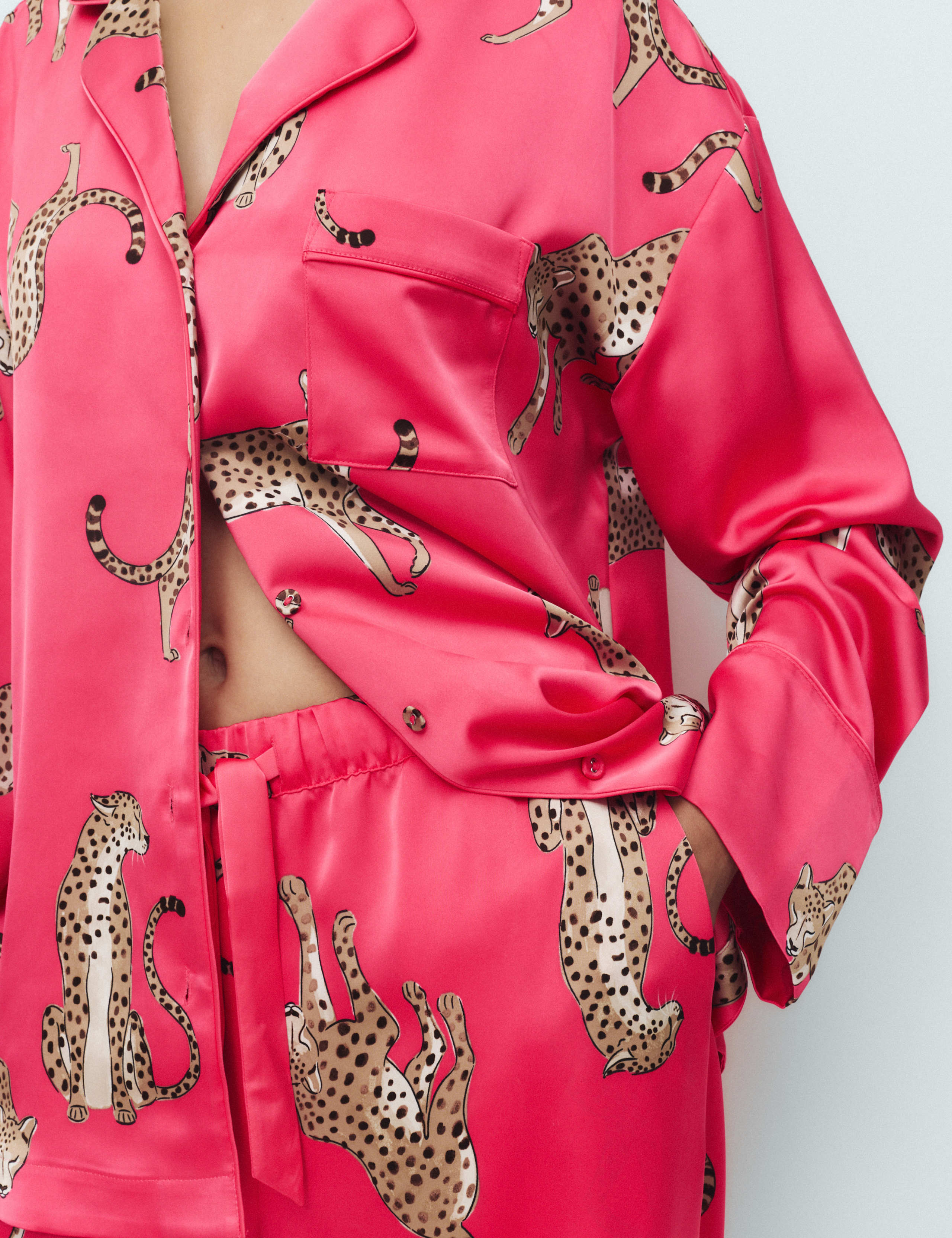 Dream Satin Animal Print Revere Pyjama Set 4 of 6