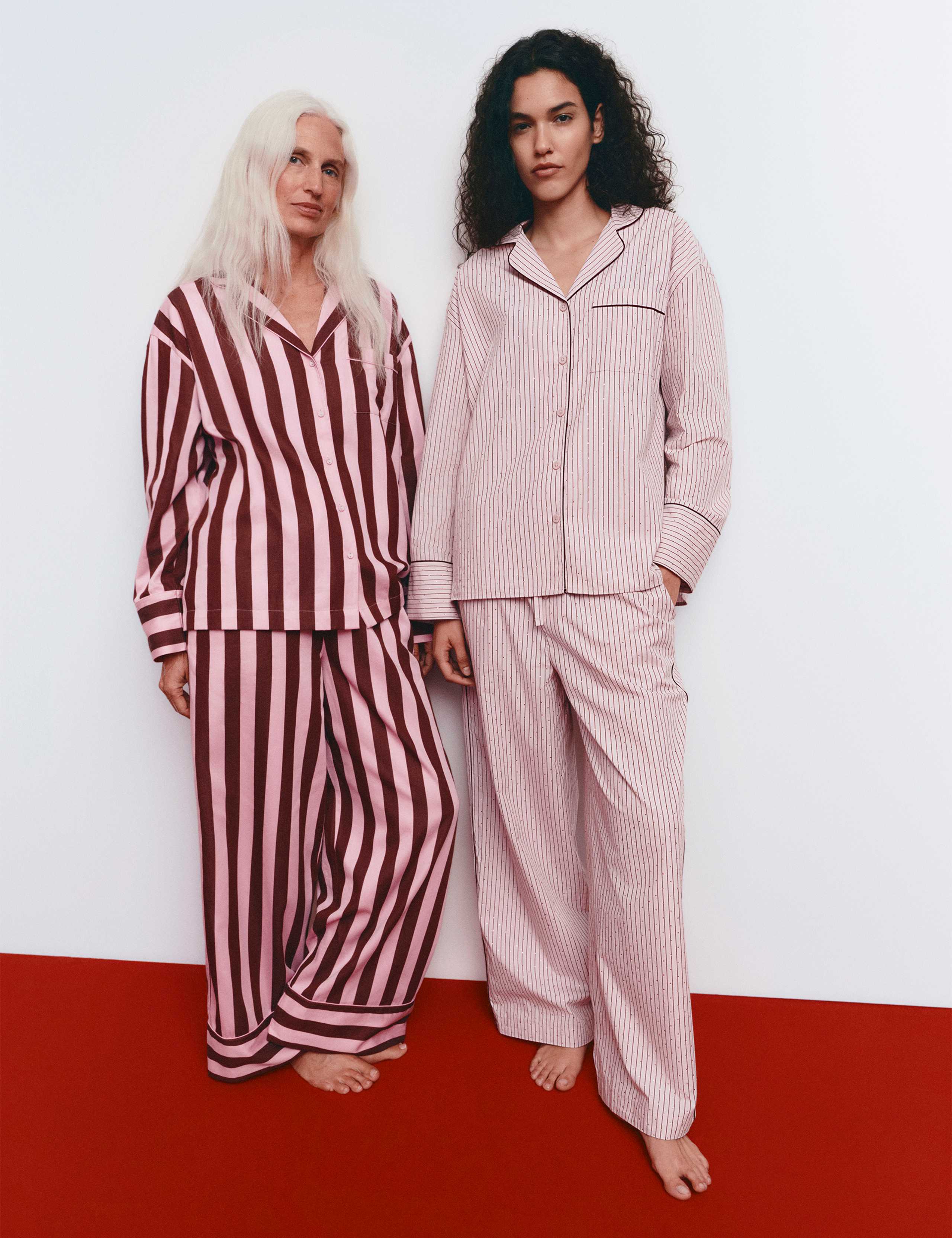 Cotton Sateen Stripe Long Sleeve Revere Pyjama Set 6 of 6