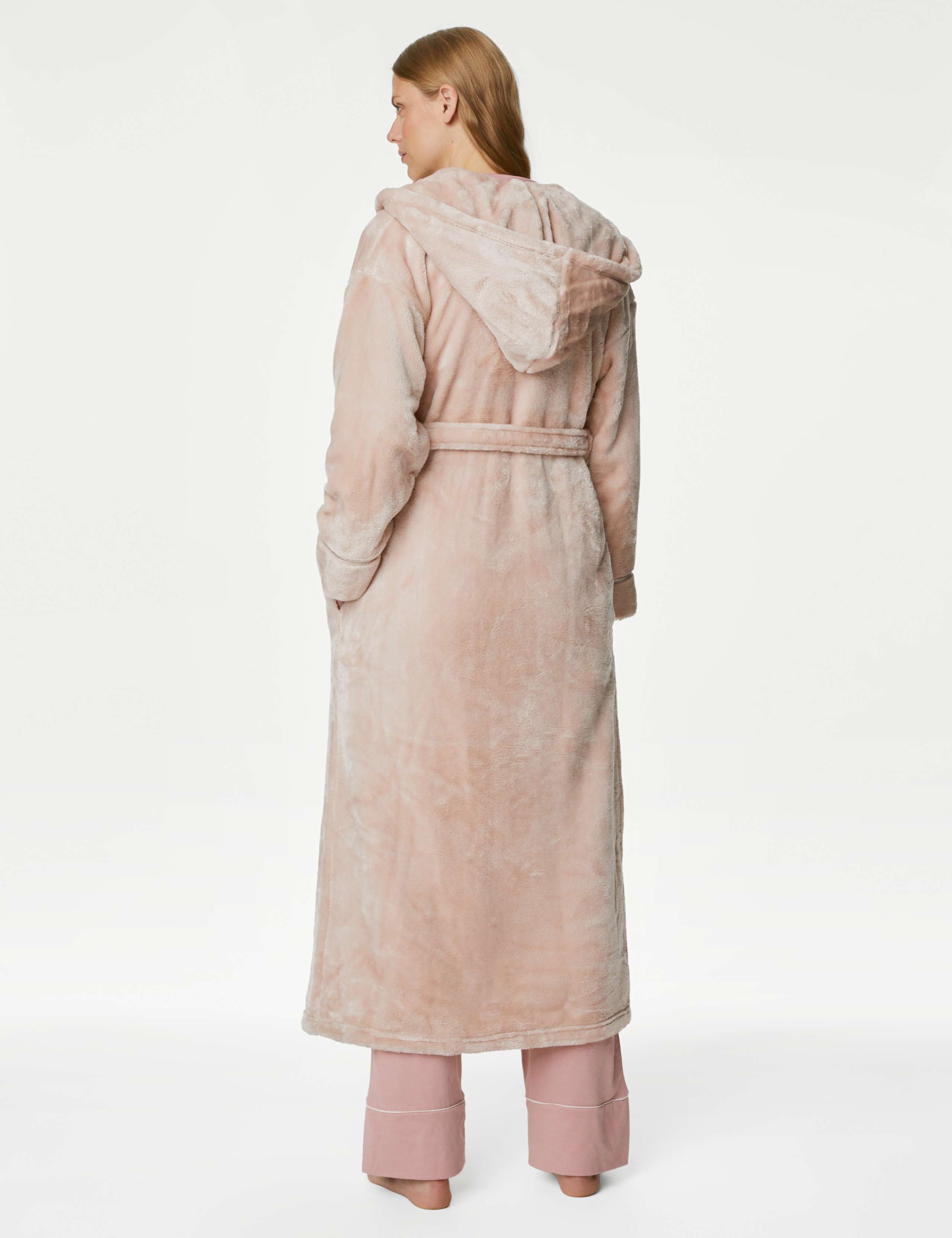 Fleece Hooded Long Dressing Gown 5 of 7