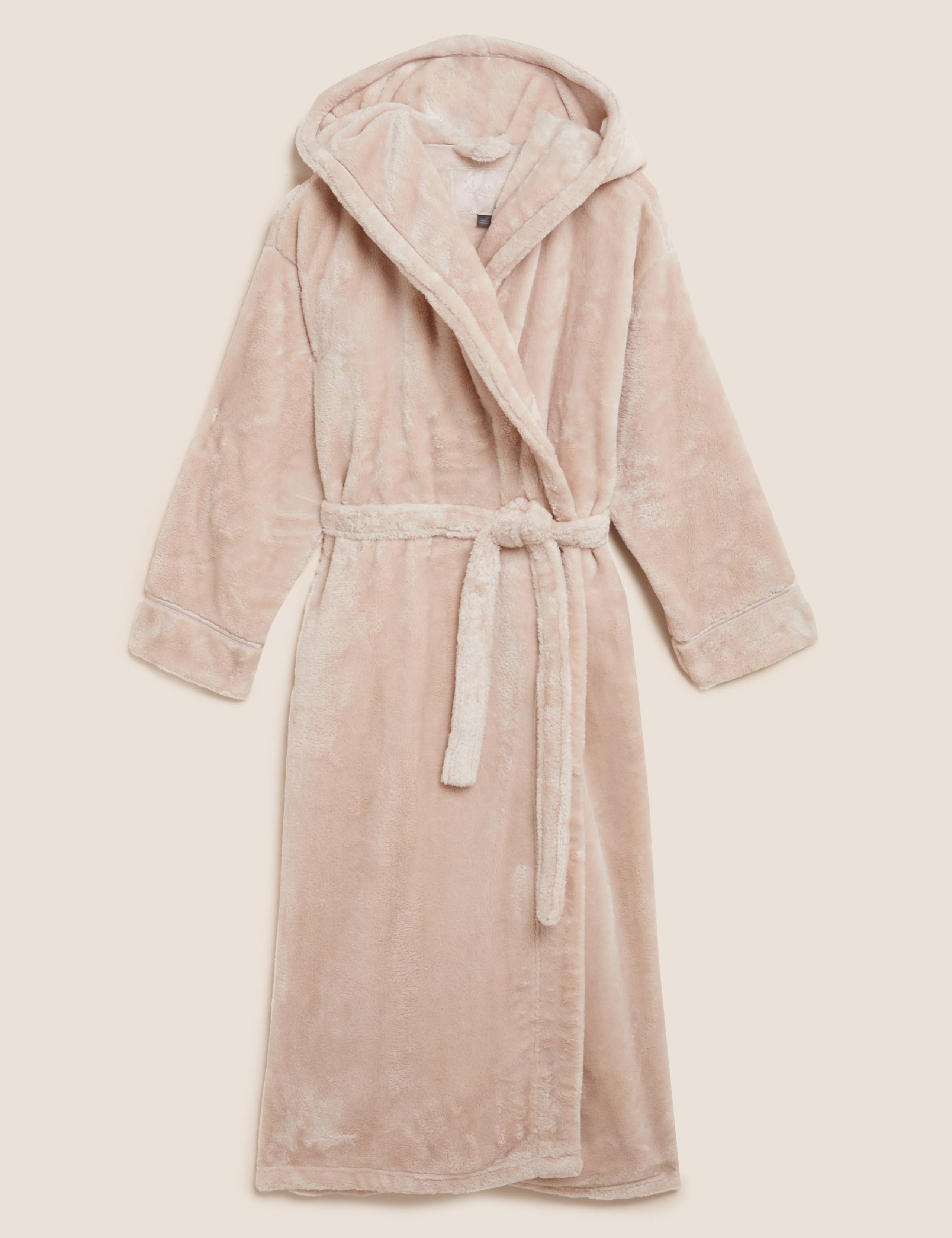 Fleece Hooded Long Dressing Gown 2 of 7