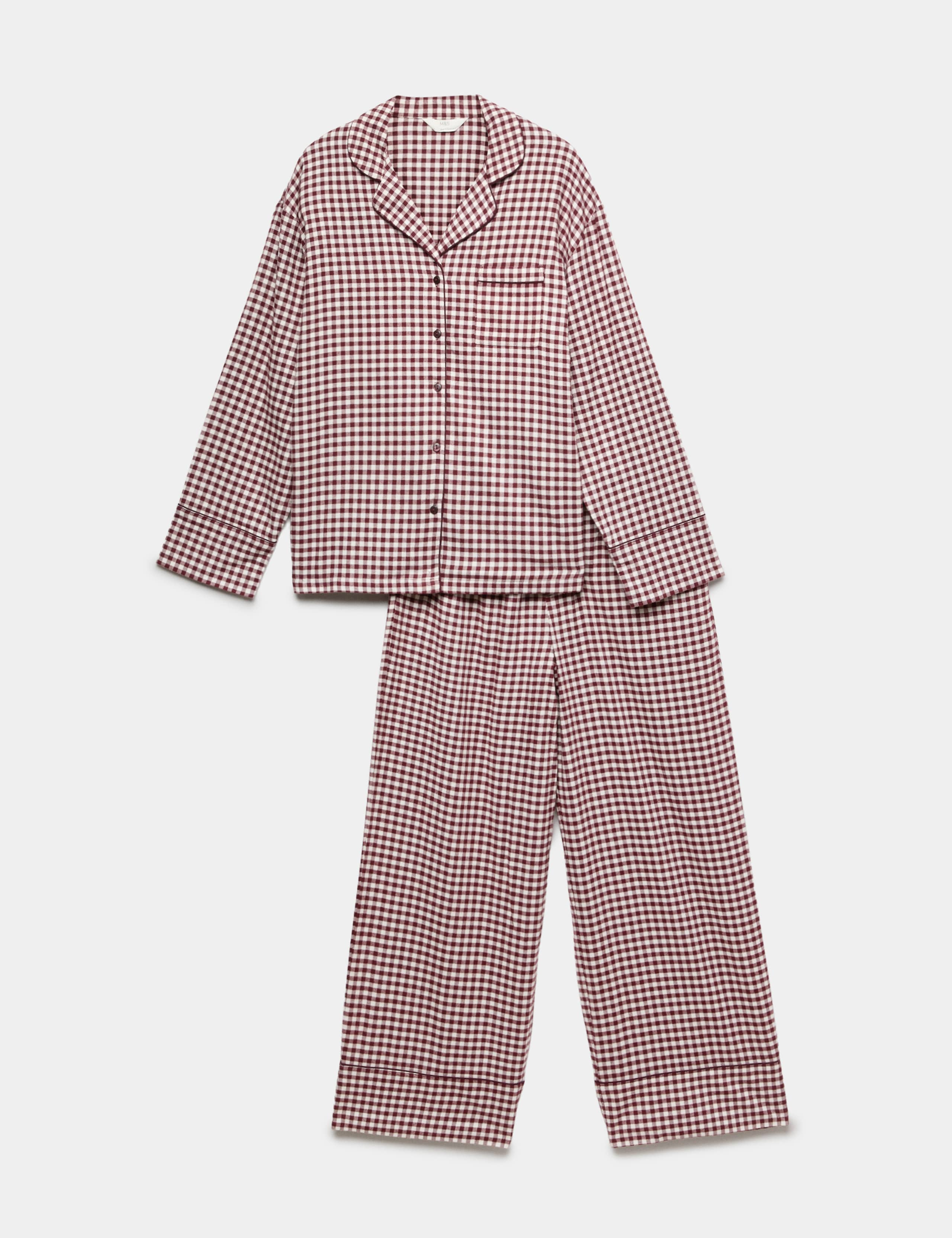 Pure Cotton Gingham Revere Pyjama Set 2 of 5
