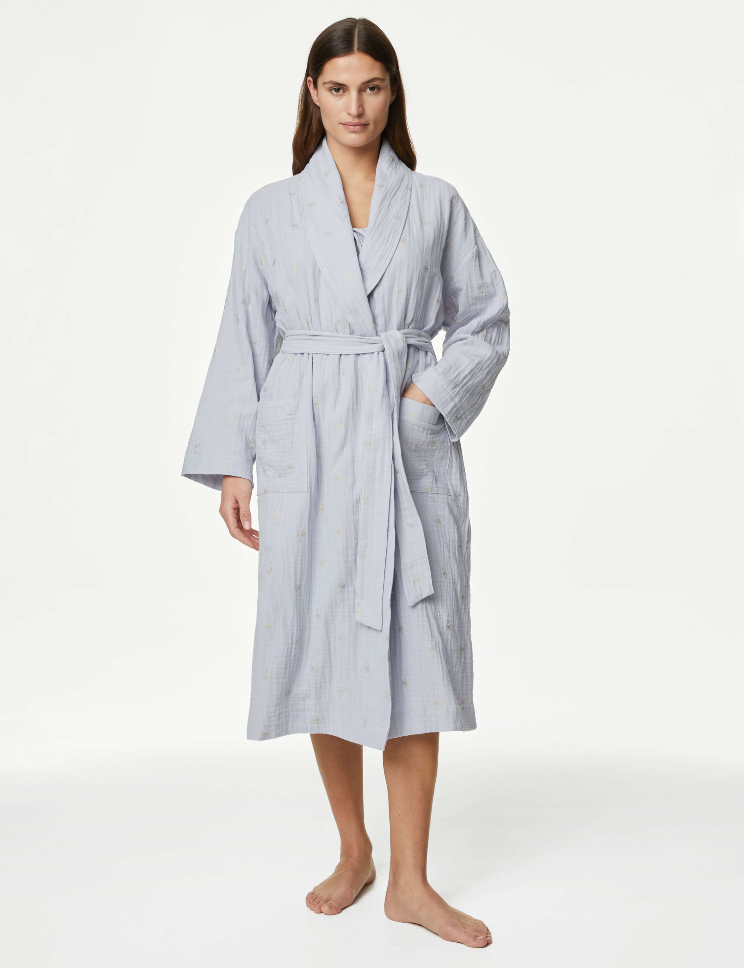 Muslin Foil Print Dressing Gown 1 of 5