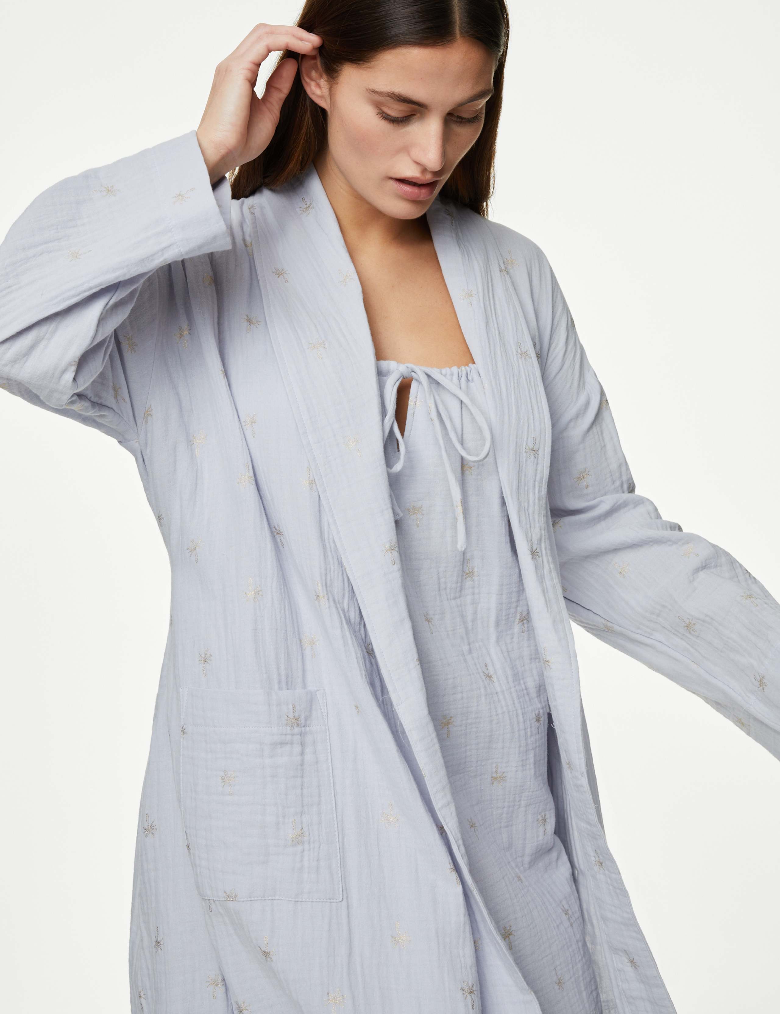 Muslin Foil Print Dressing Gown 4 of 5