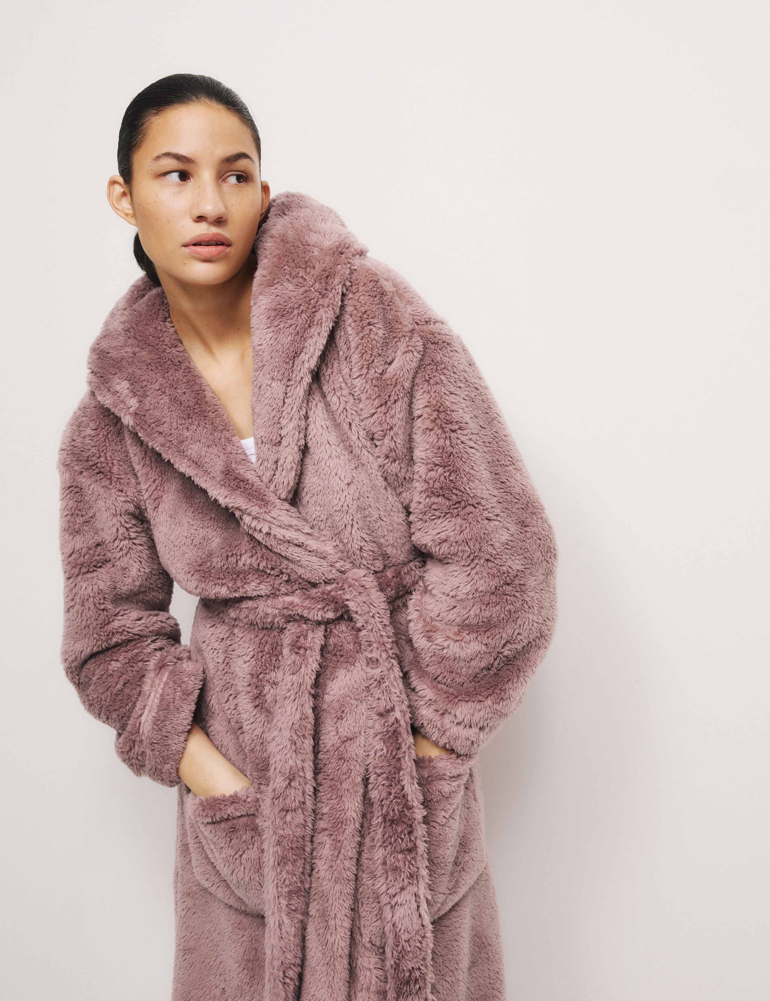 Fleece Hooded Dressing Gown 1 of 6