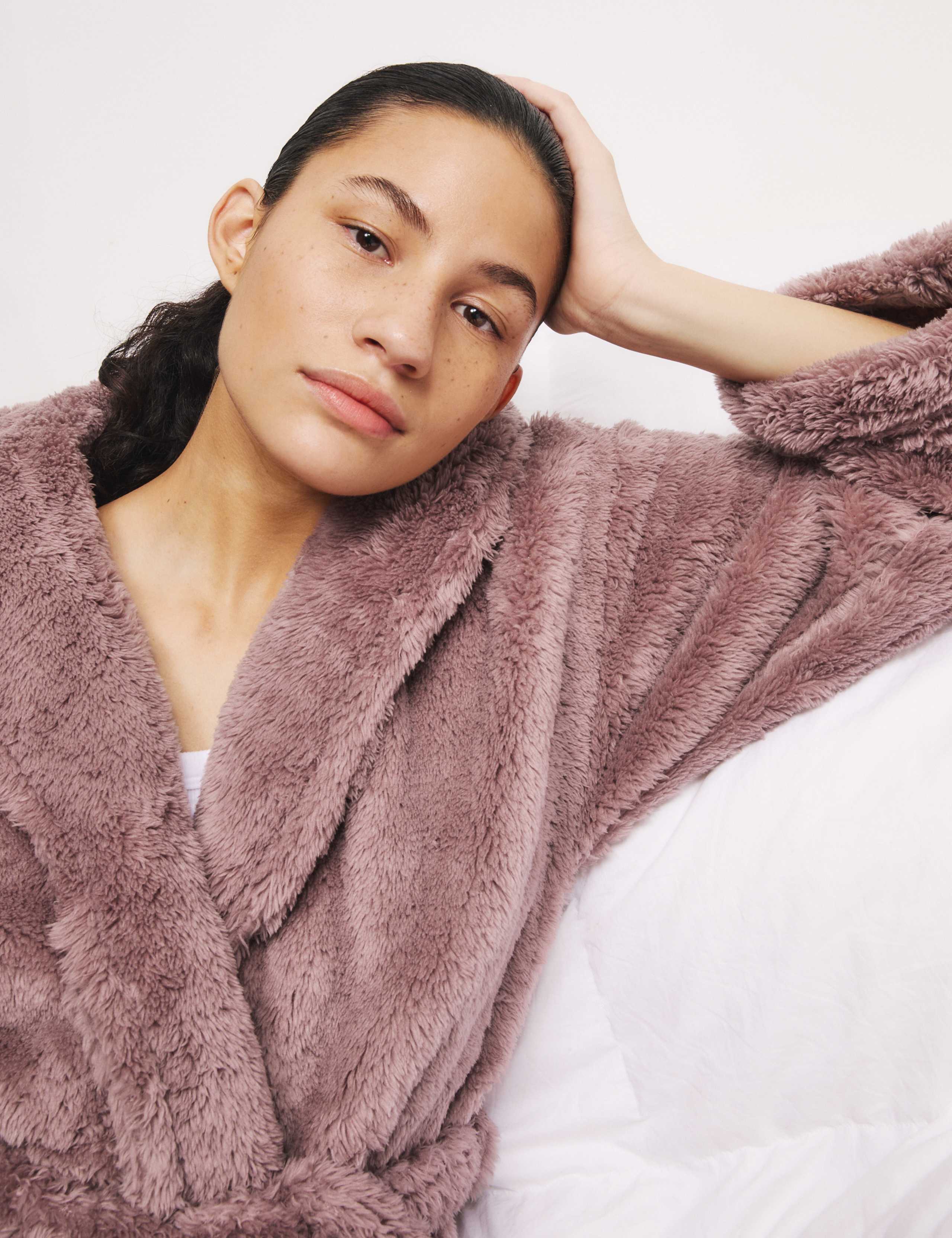 Fleece Hooded Dressing Gown 3 of 6