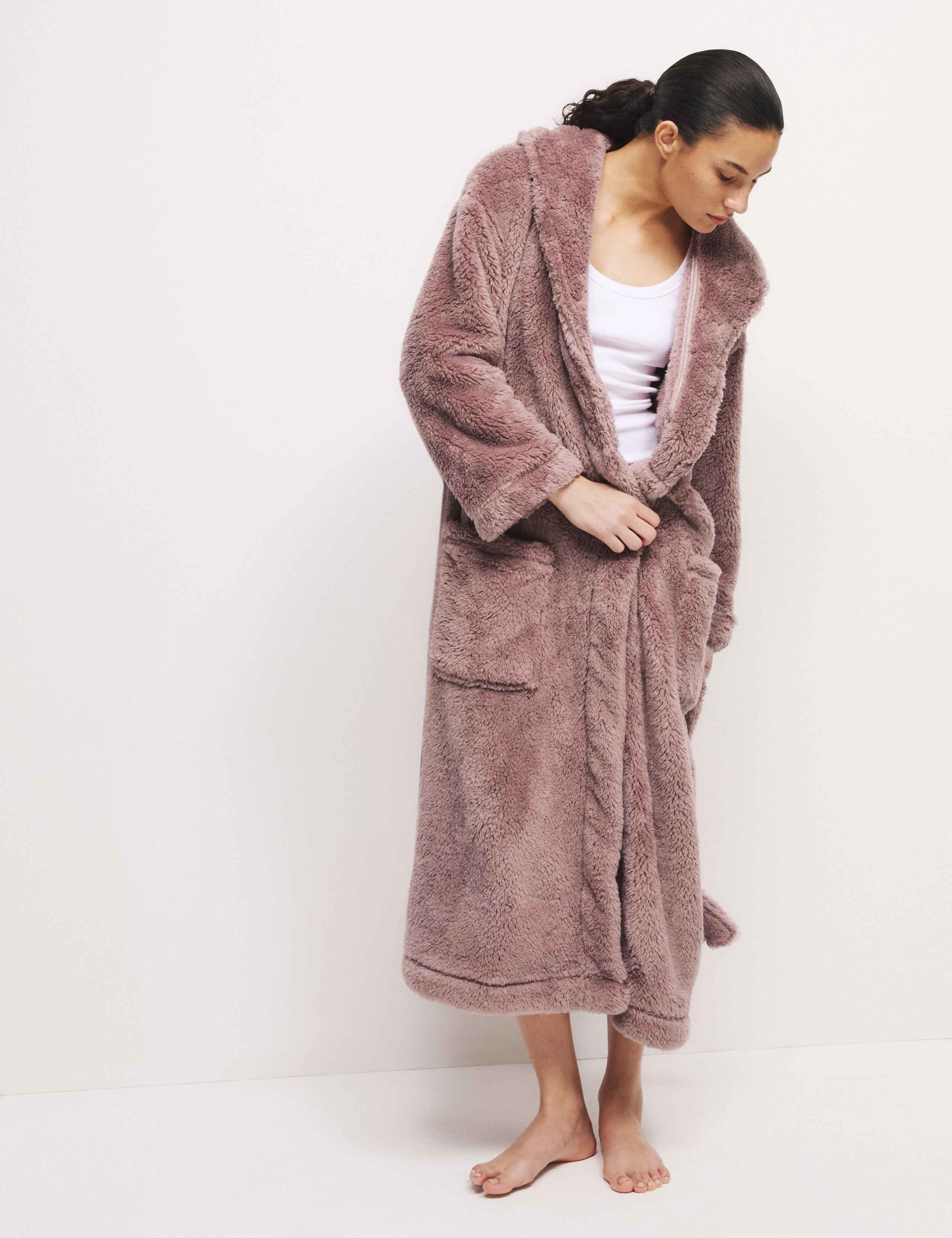 Fleece Hooded Dressing Gown 4 of 6
