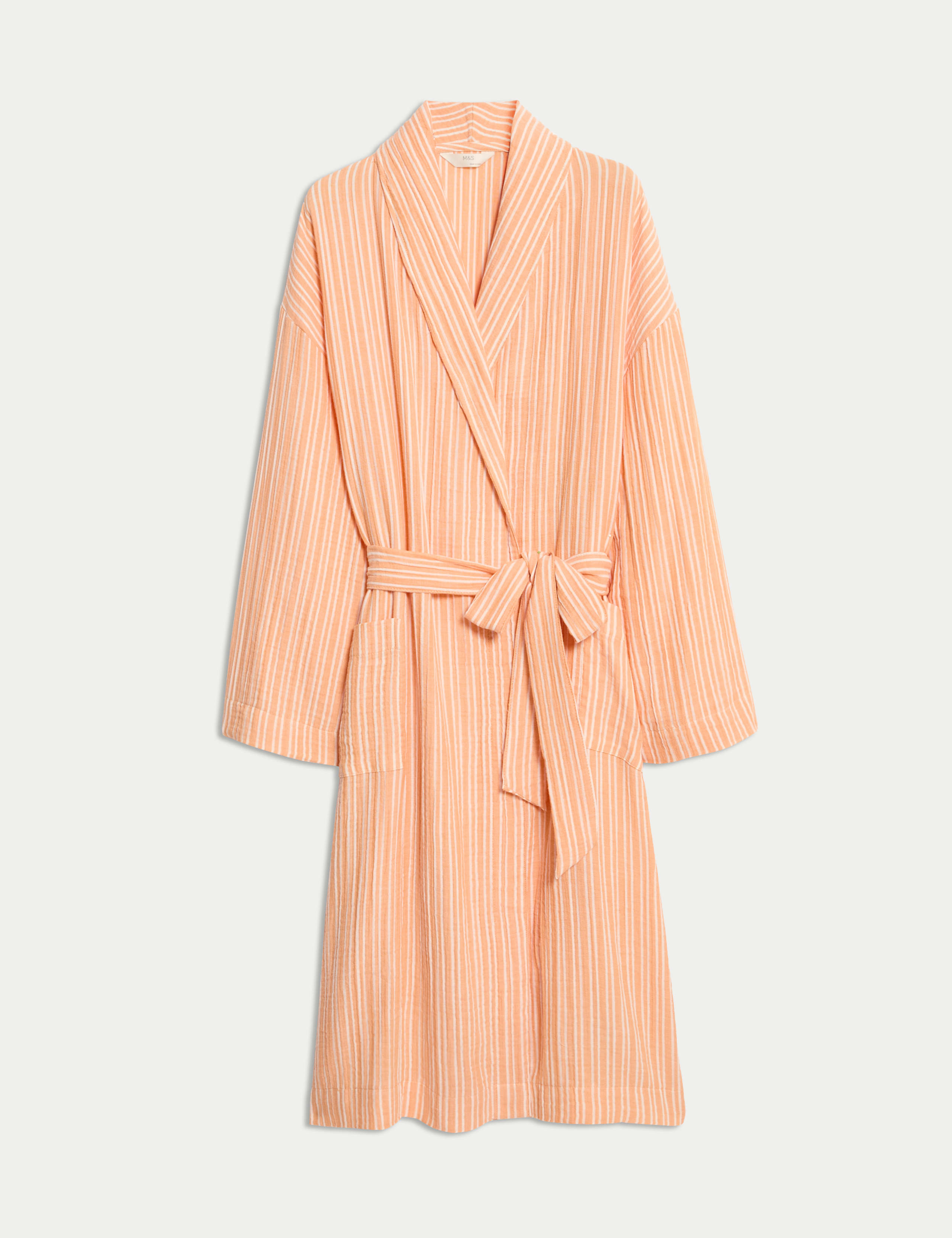 Pure Cotton Muslin Striped Dressing Gown 2 of 5