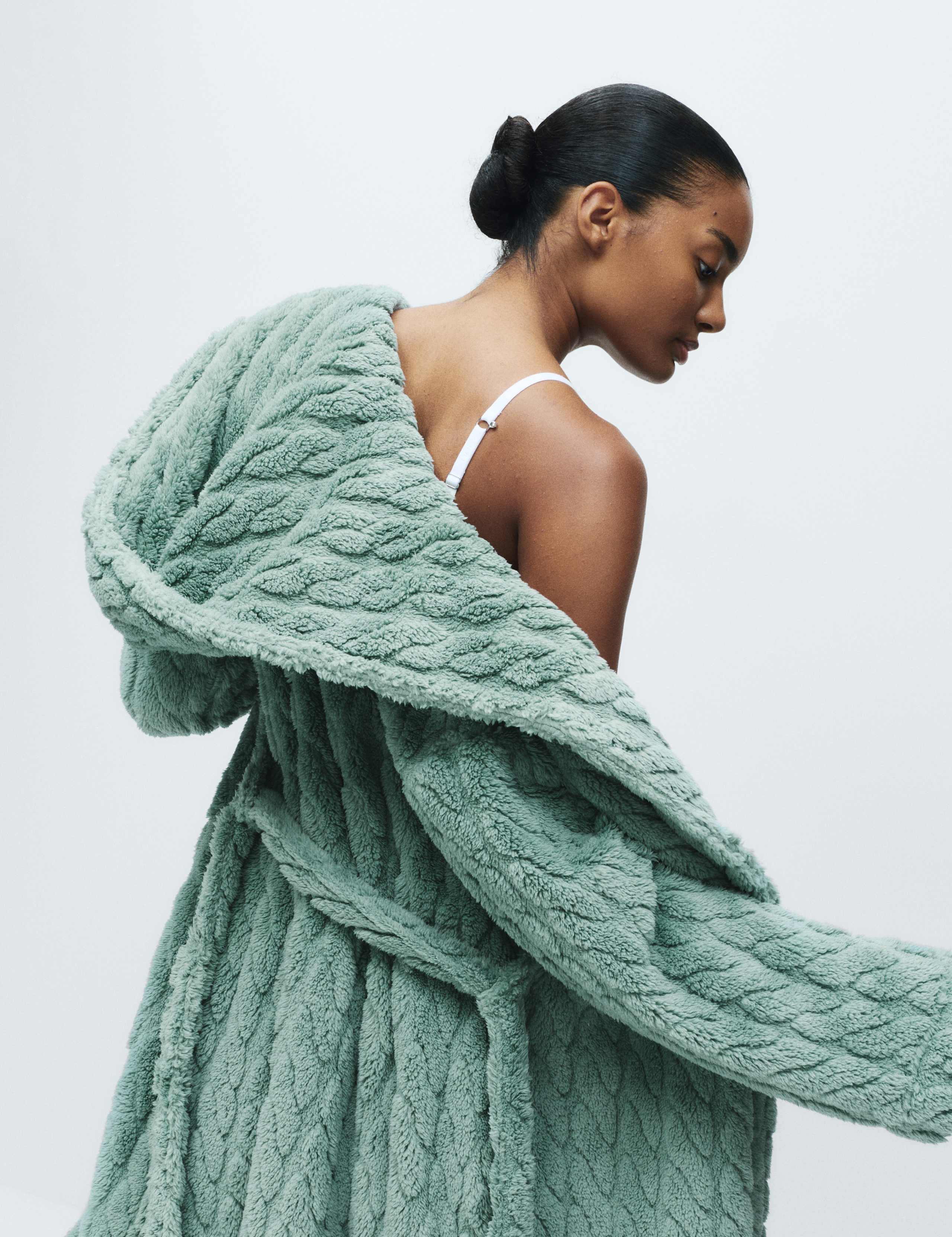 Jacquard Long Hooded Dressing Gown 4 of 5