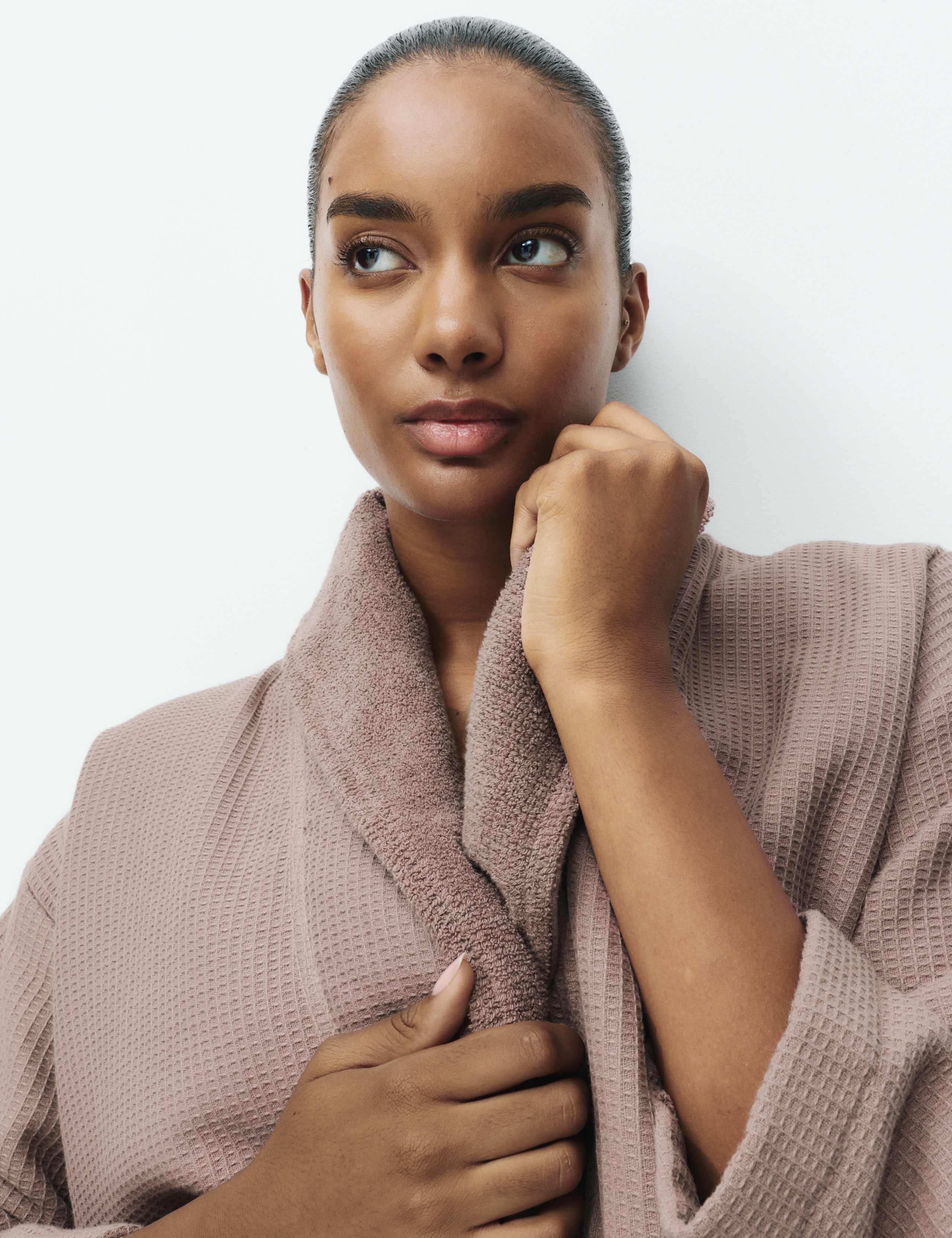 Pure Cotton Waffle Towelling Dressing Gown 3 of 5