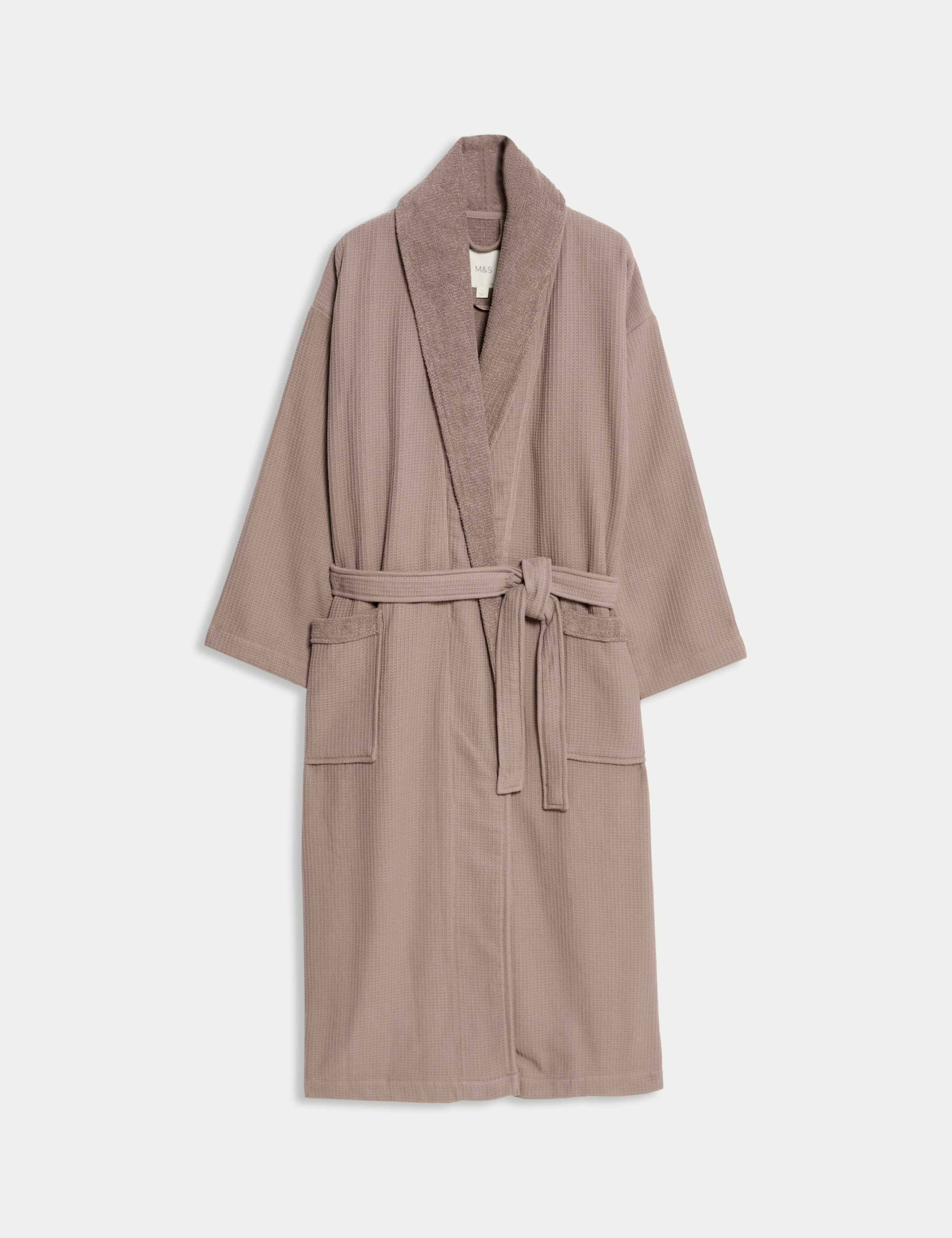 Pure Cotton Waffle Towelling Dressing Gown 2 of 5
