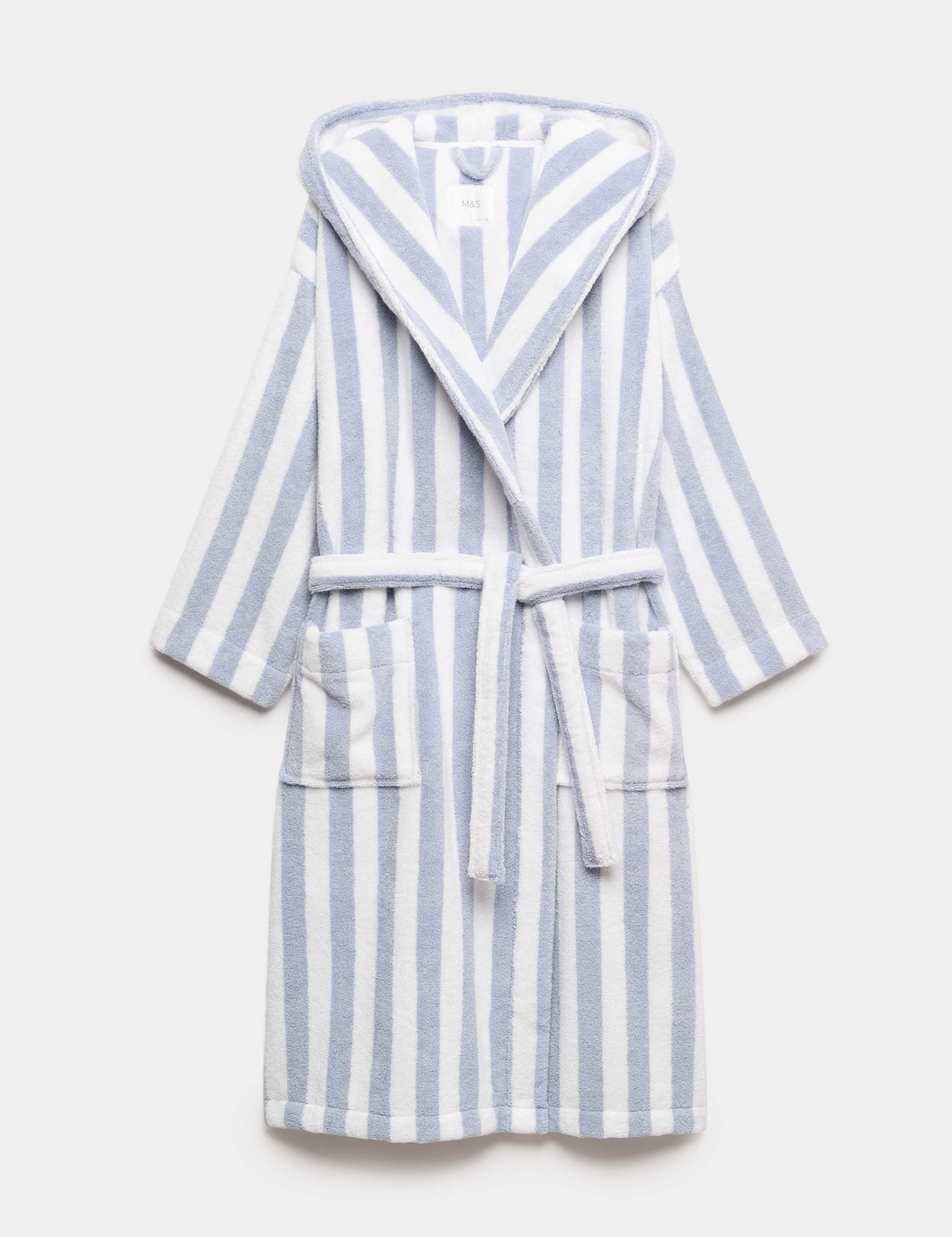 Pure Cotton Towelling Striped Dressing Gown 2 of 7