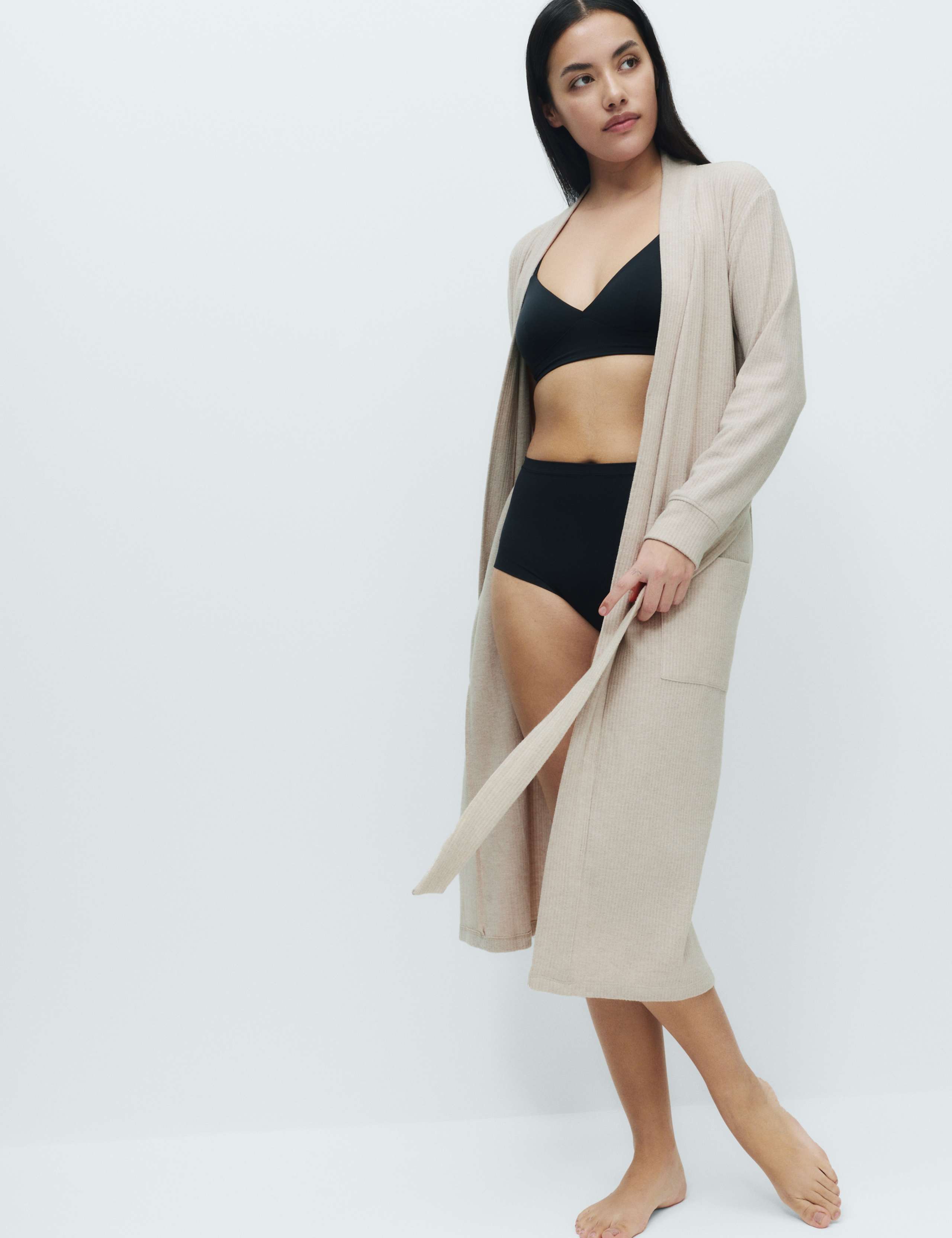 Cosy Ribbed Tie Wrap 4 of 5