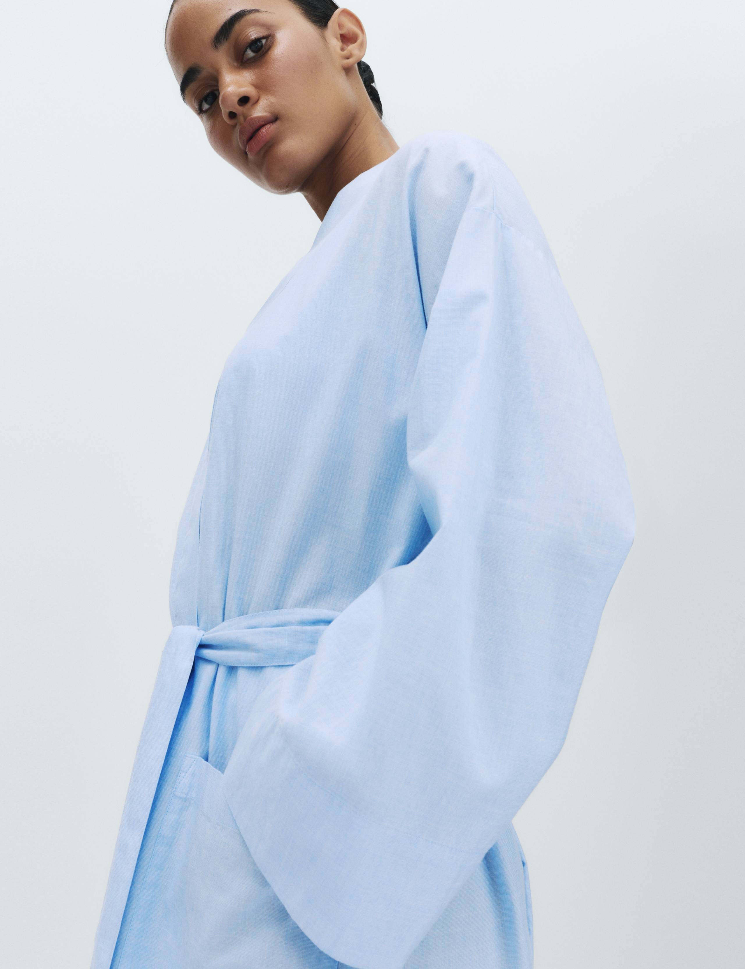 Pure Cotton Chambray Wrap 3 of 6