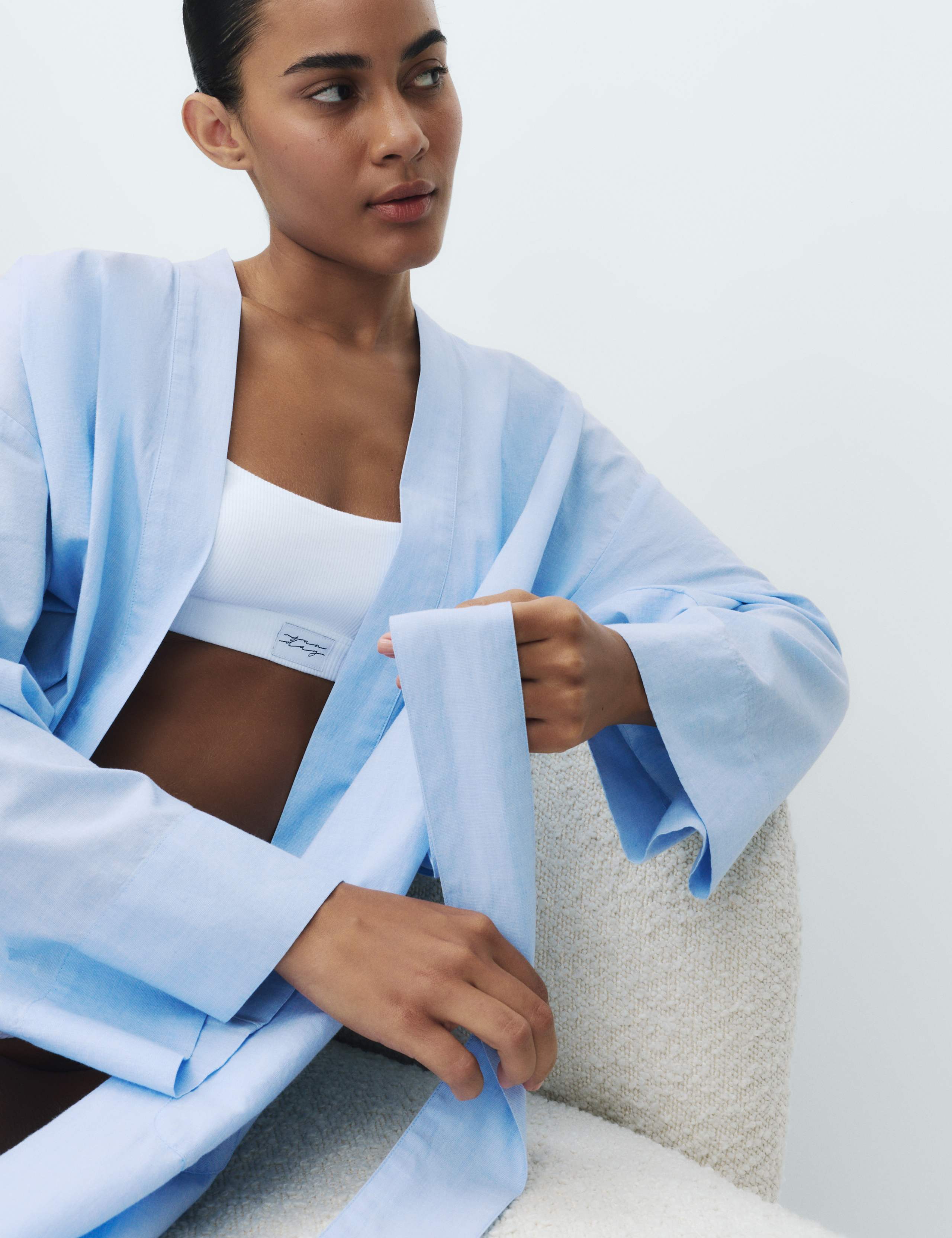 Pure Cotton Chambray Wrap 5 of 6