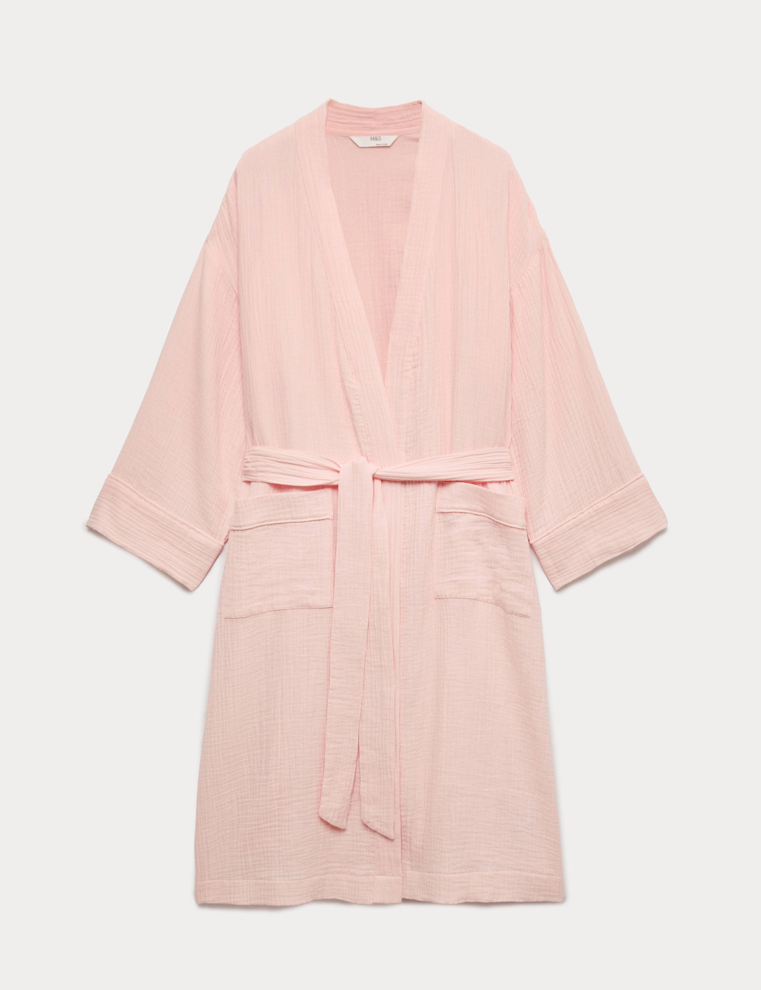 Pure Cotton Muslin Dressing Gown 2 of 5