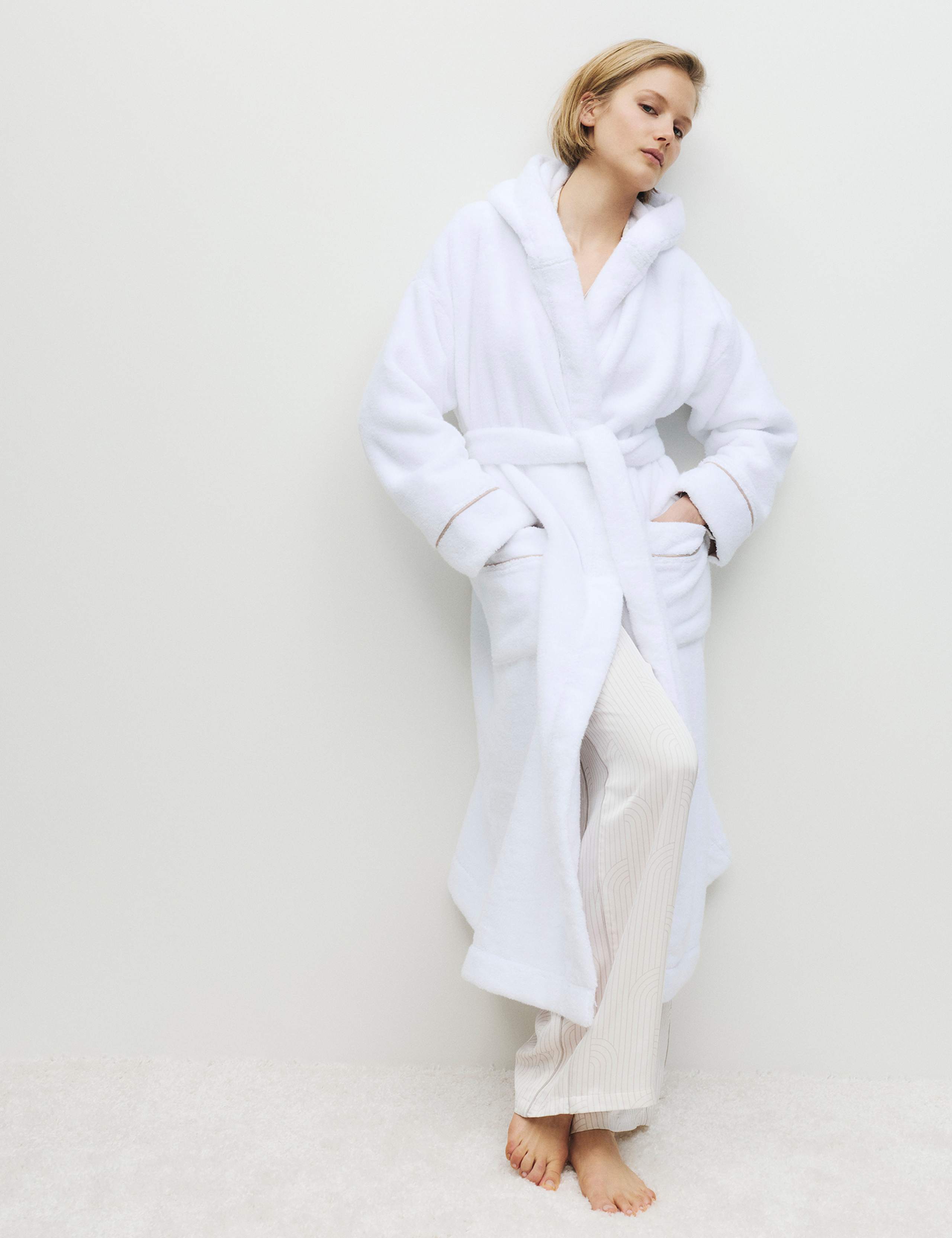 Pure Cotton Towelling Hooded Dressing Gown 1 of 6