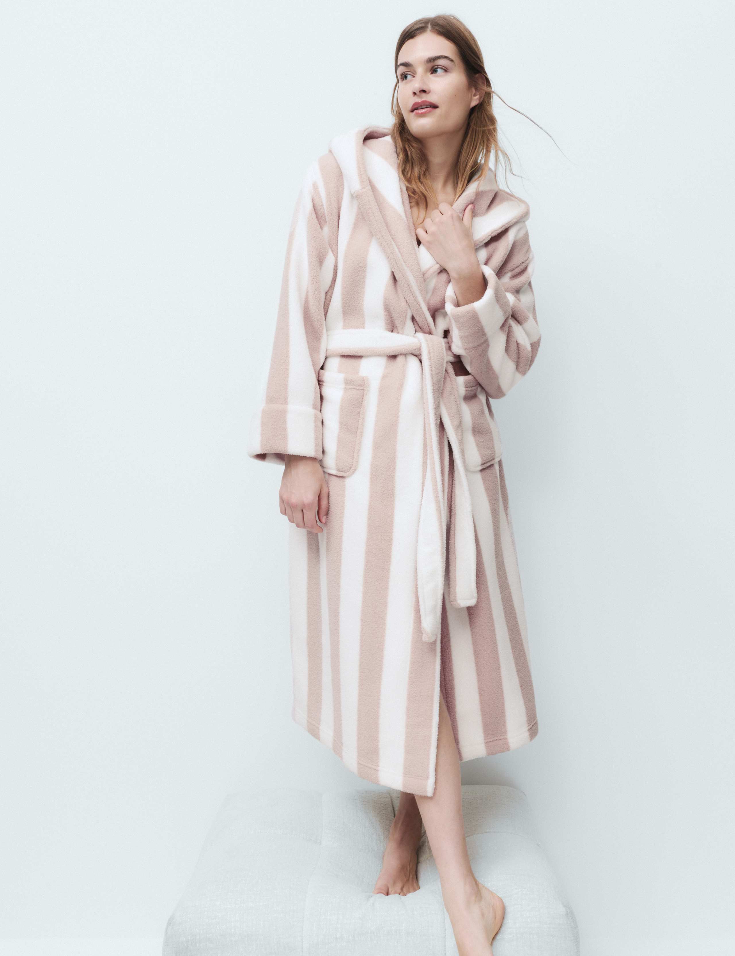 Wide Stripe Hooded Dressing Gown 3 of 6