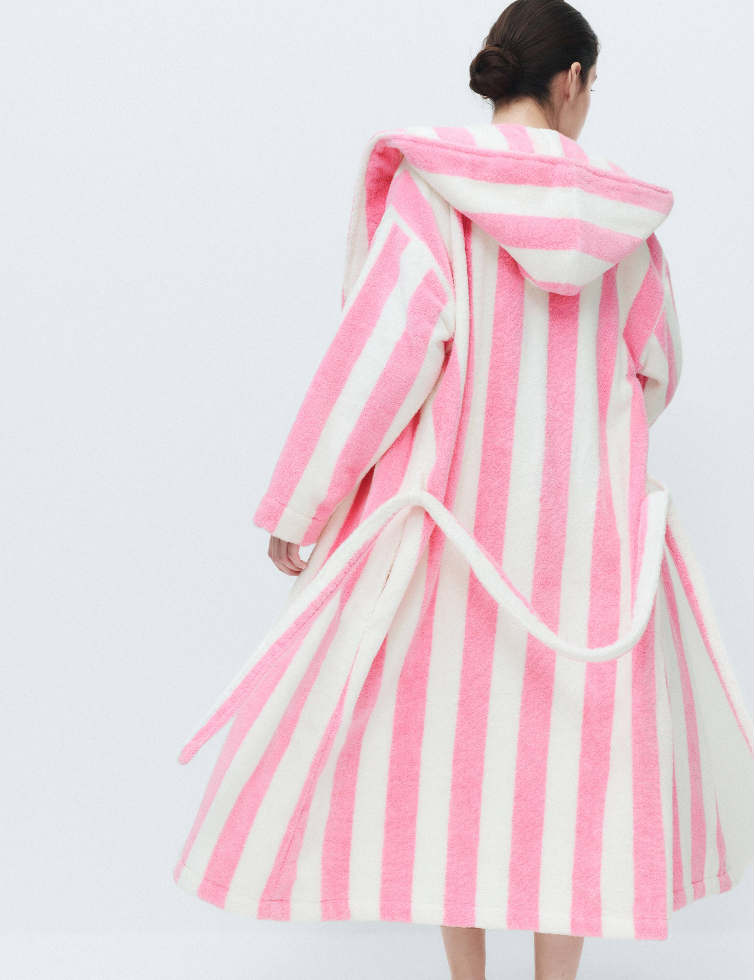 Pure Cotton Towelling Striped Dressing Gown 3 of 5