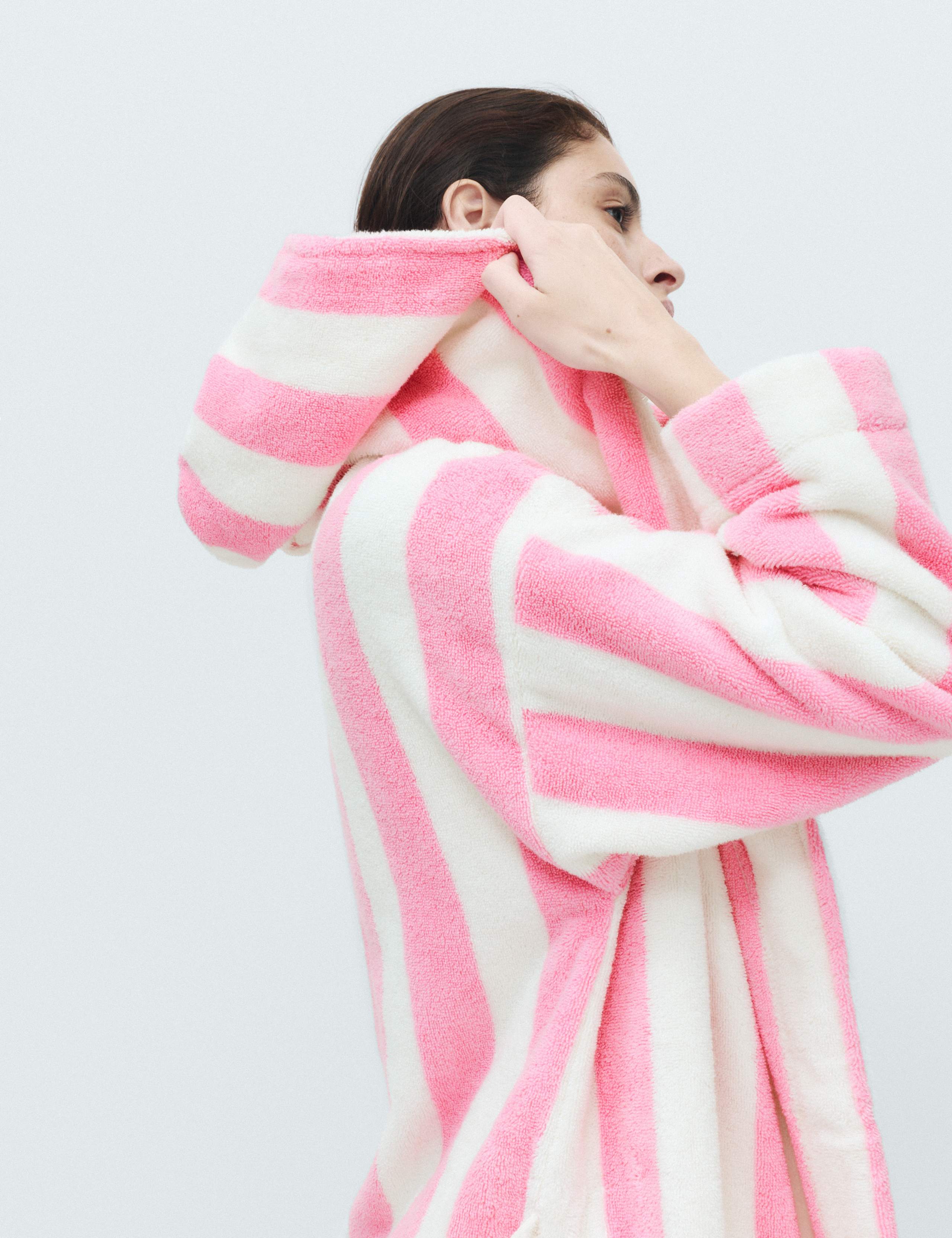 Pure Cotton Towelling Striped Dressing Gown 5 of 5