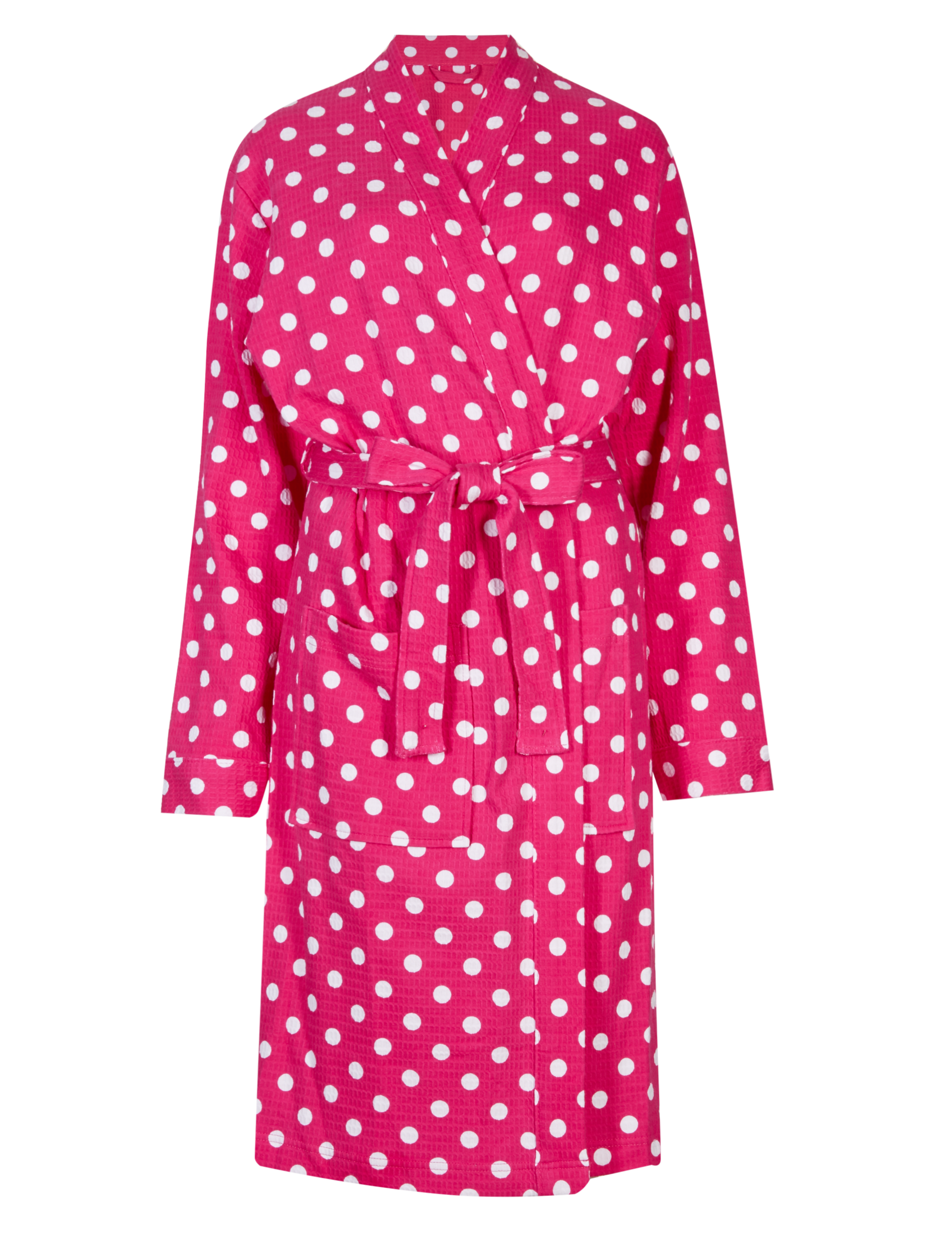 Pure Cotton Spotted Waffle Dressing Gown 2 of 4