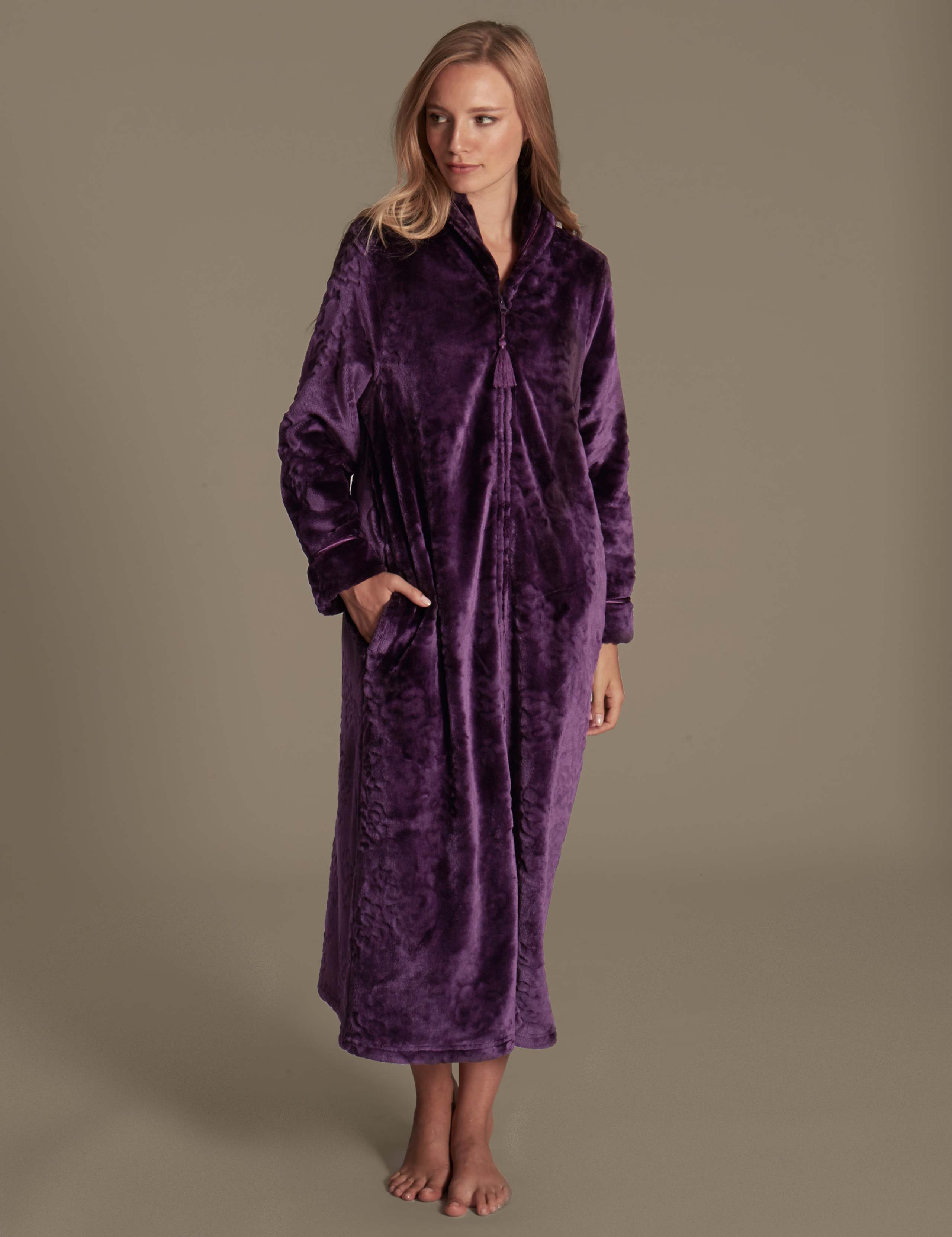 M&s Full Length Zip Front Dressing Gown M&s Zip Up Dressing