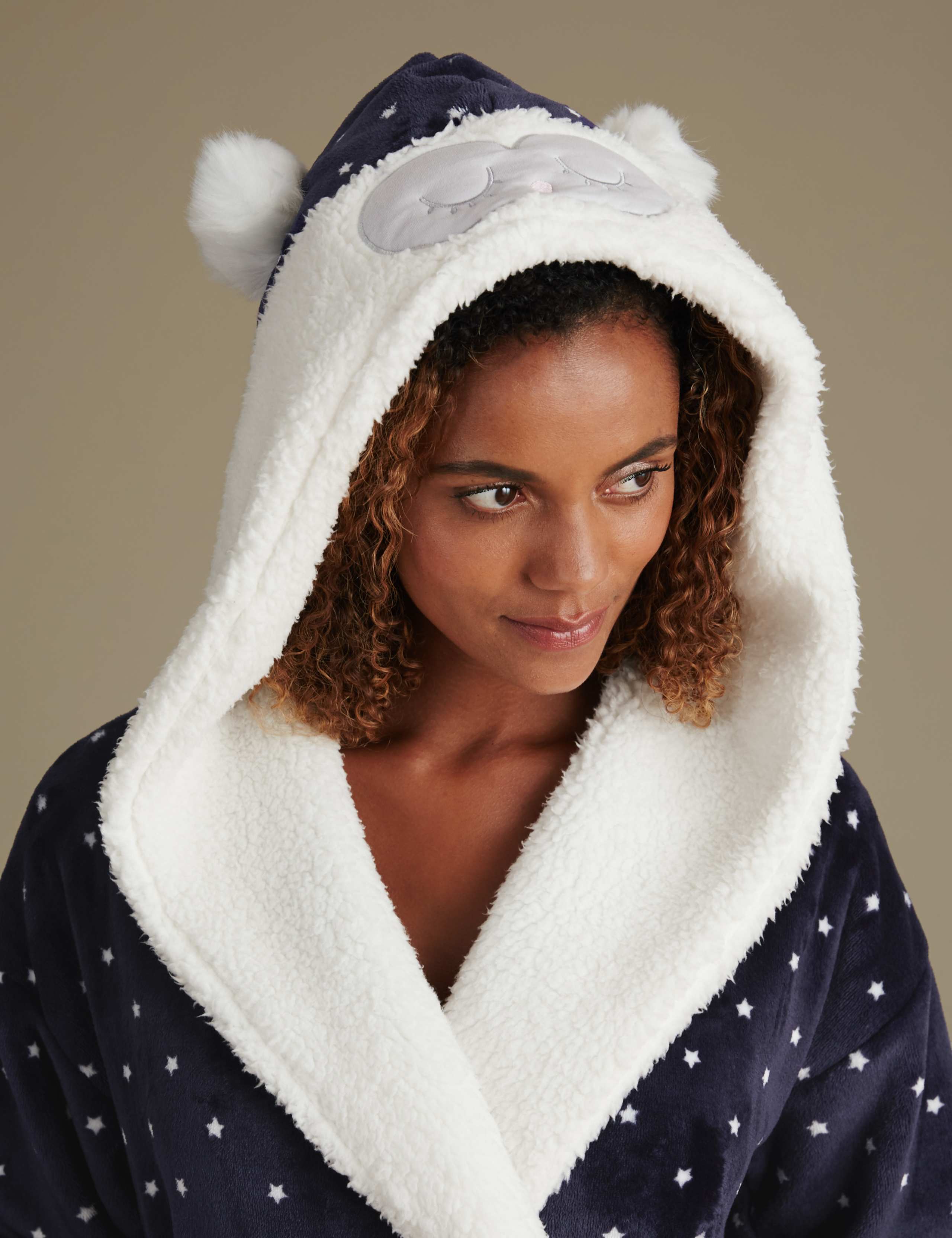 Star Print Hooded Dressing Gown 4 of 4