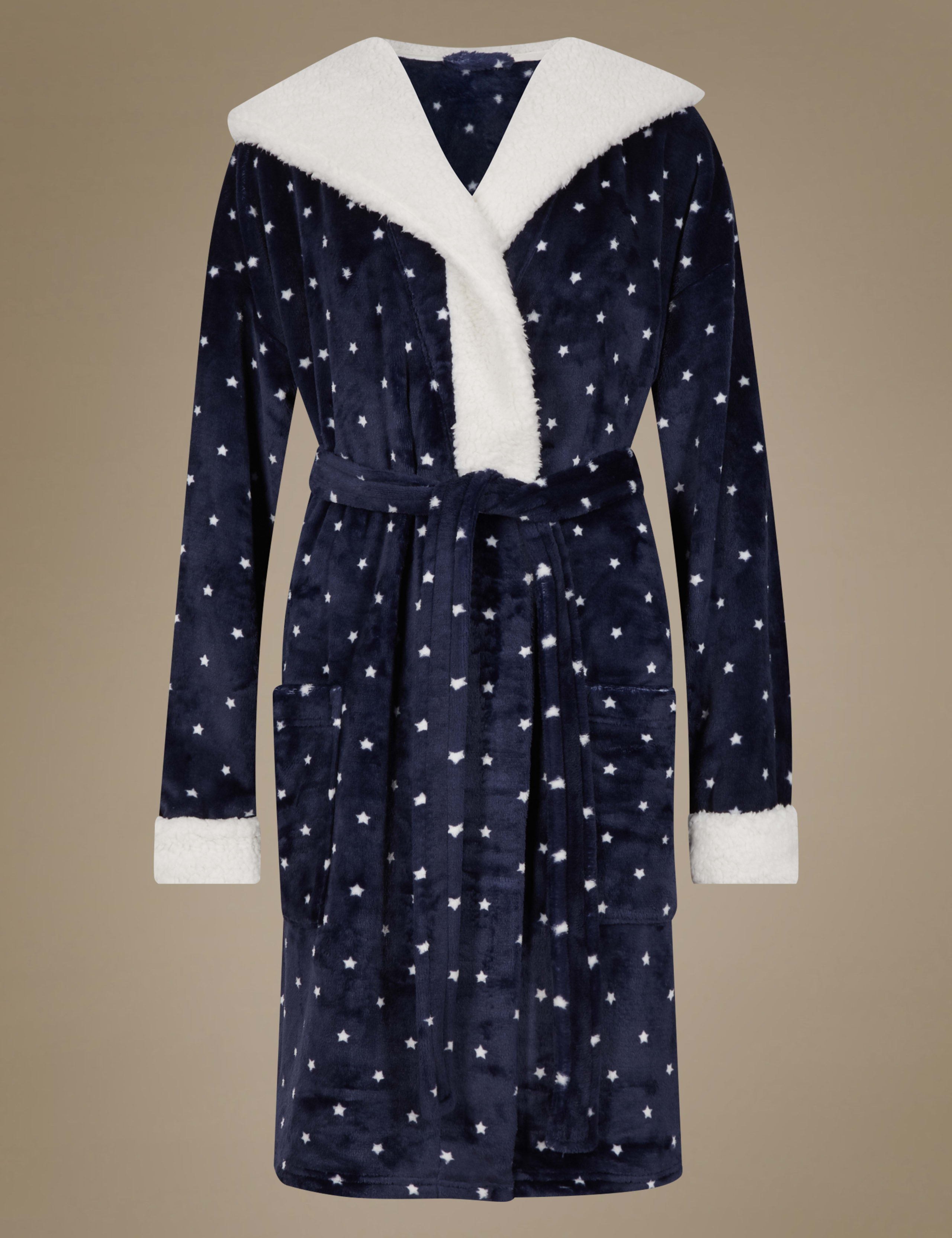 Star Print Hooded Dressing Gown 2 of 4