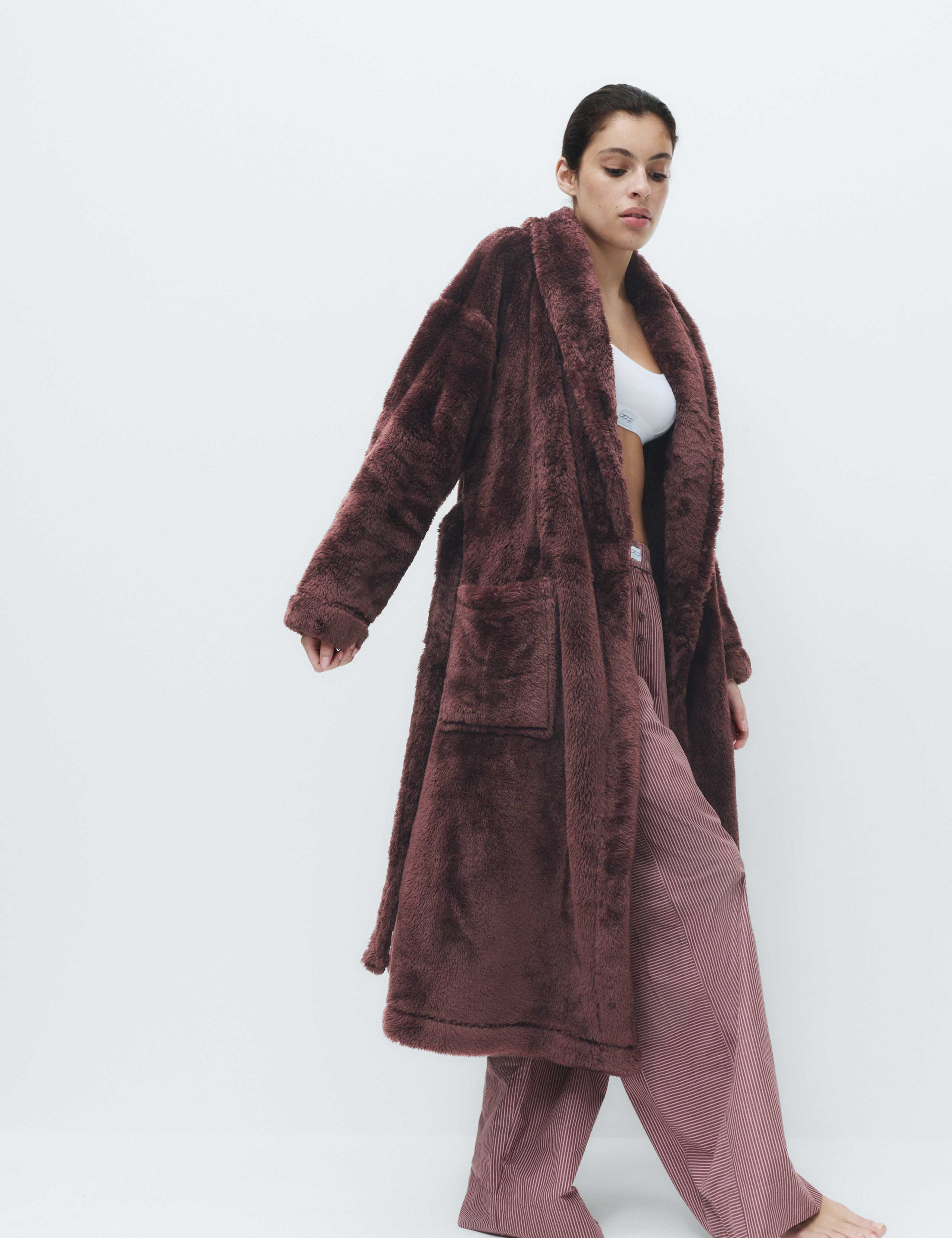 Long Pile Non-Hooded Dressing Gown 3 of 5