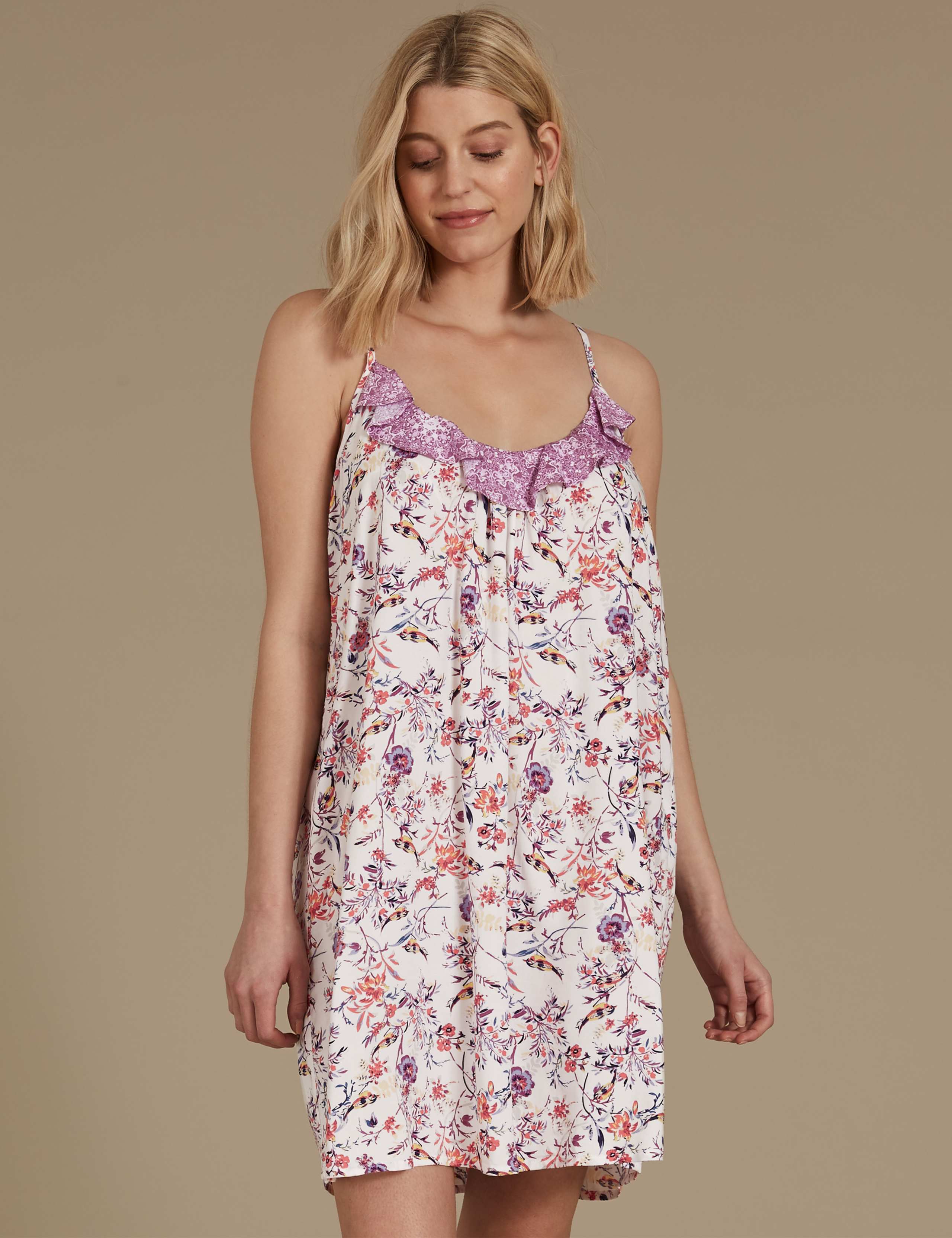 Printed Strappy Chemise 1 of 4