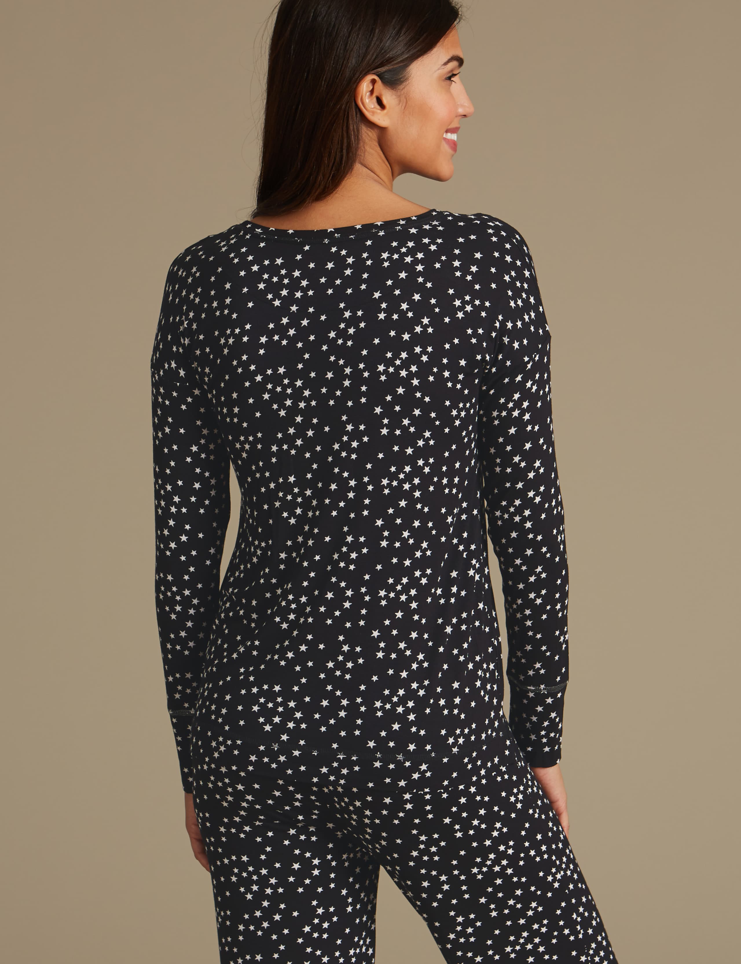 Star Print Long Sleeve Pyjama Top 3 of 6