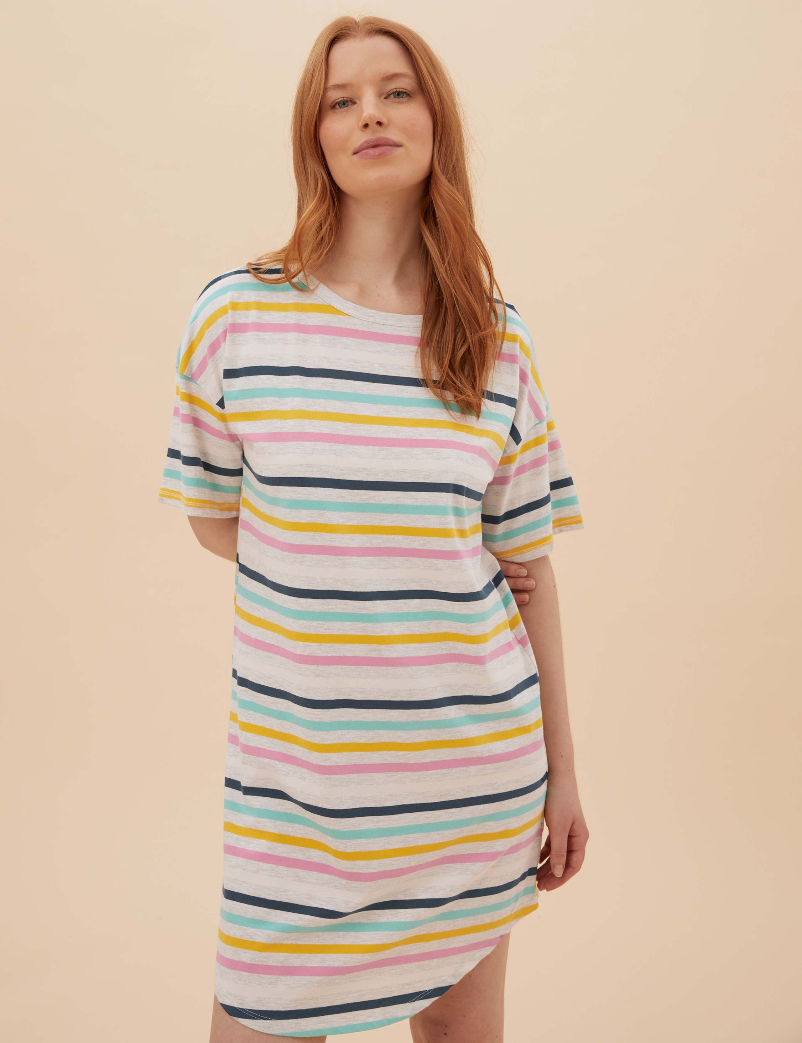 Cotton Striped Short Nightdress 1 of 5